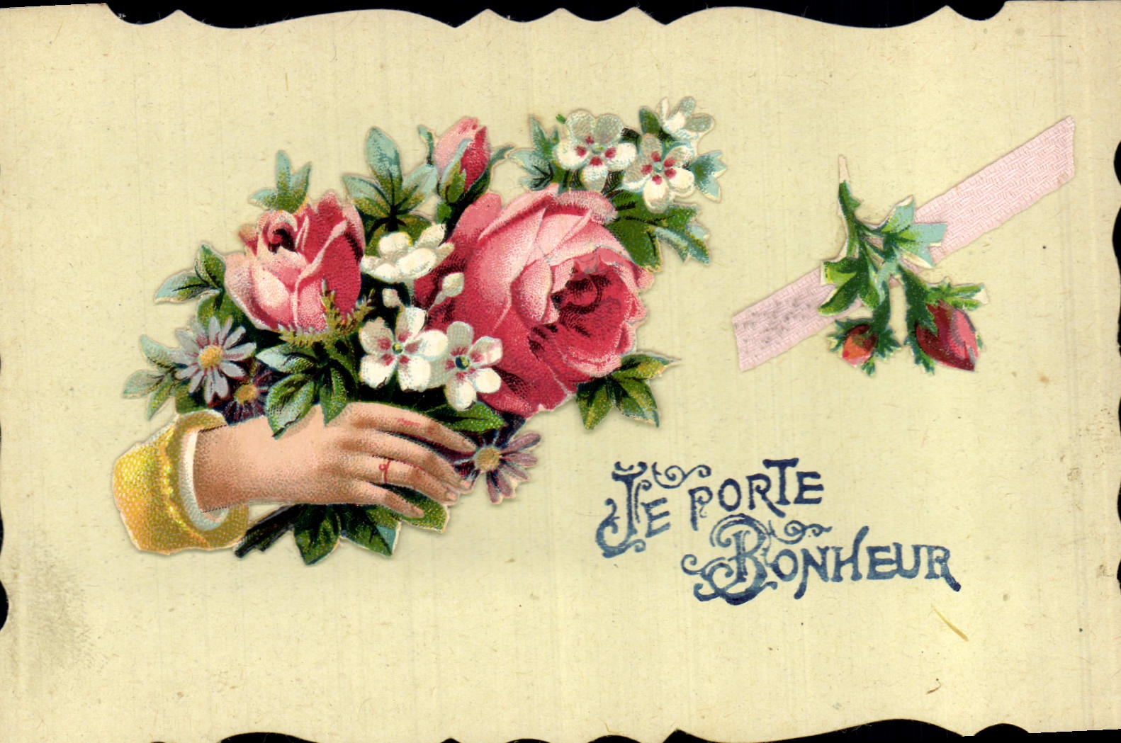 CPA Fantaisie Main Fleurs 