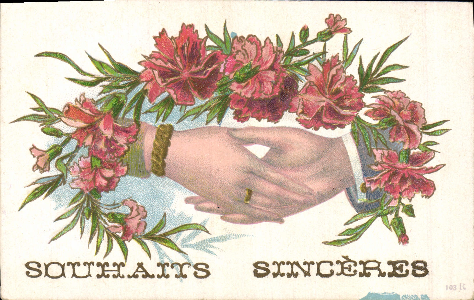 CPA Fantaisie Main Fleurs 