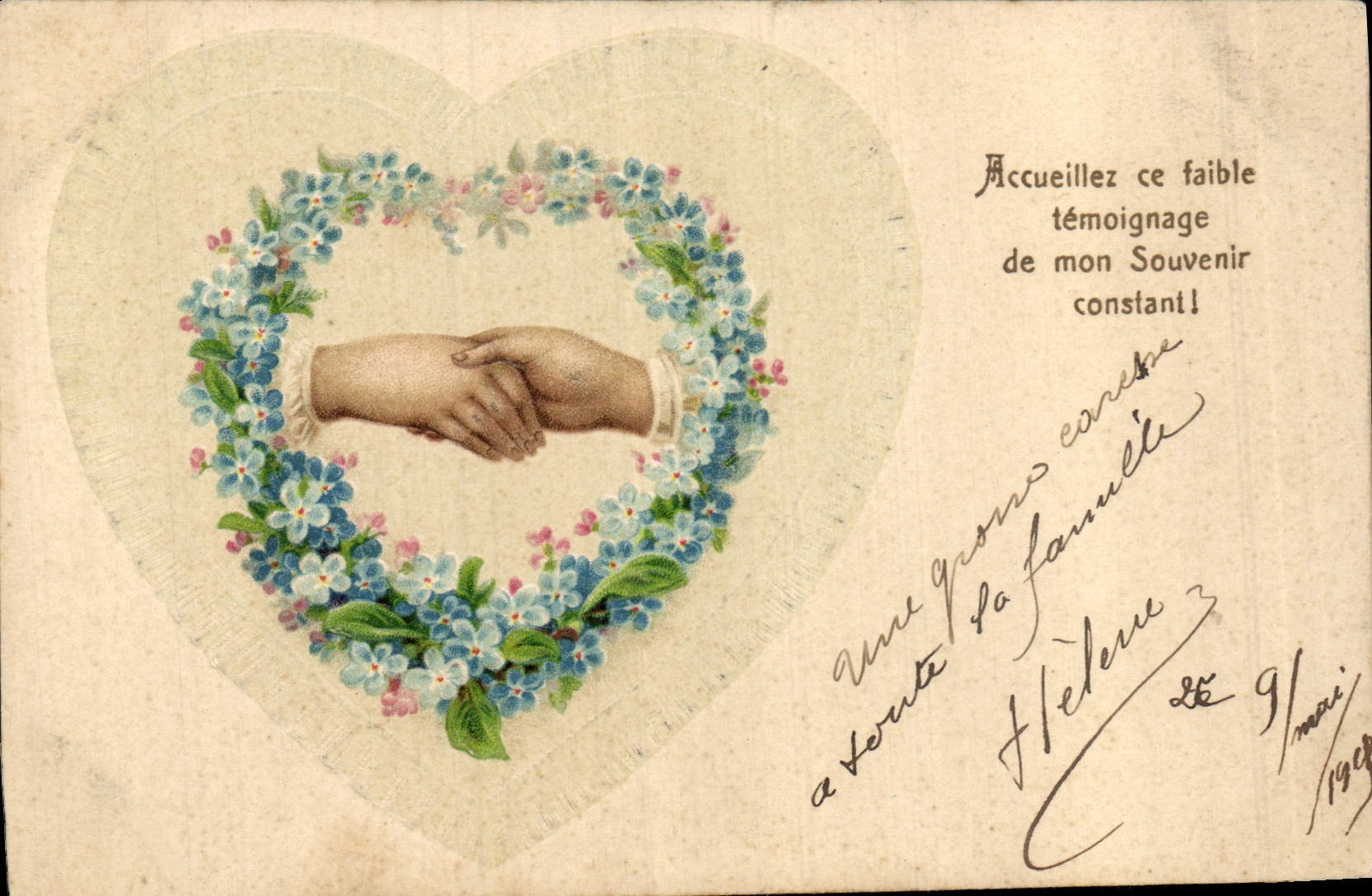 CPA Fantaisie Main Fleurs 