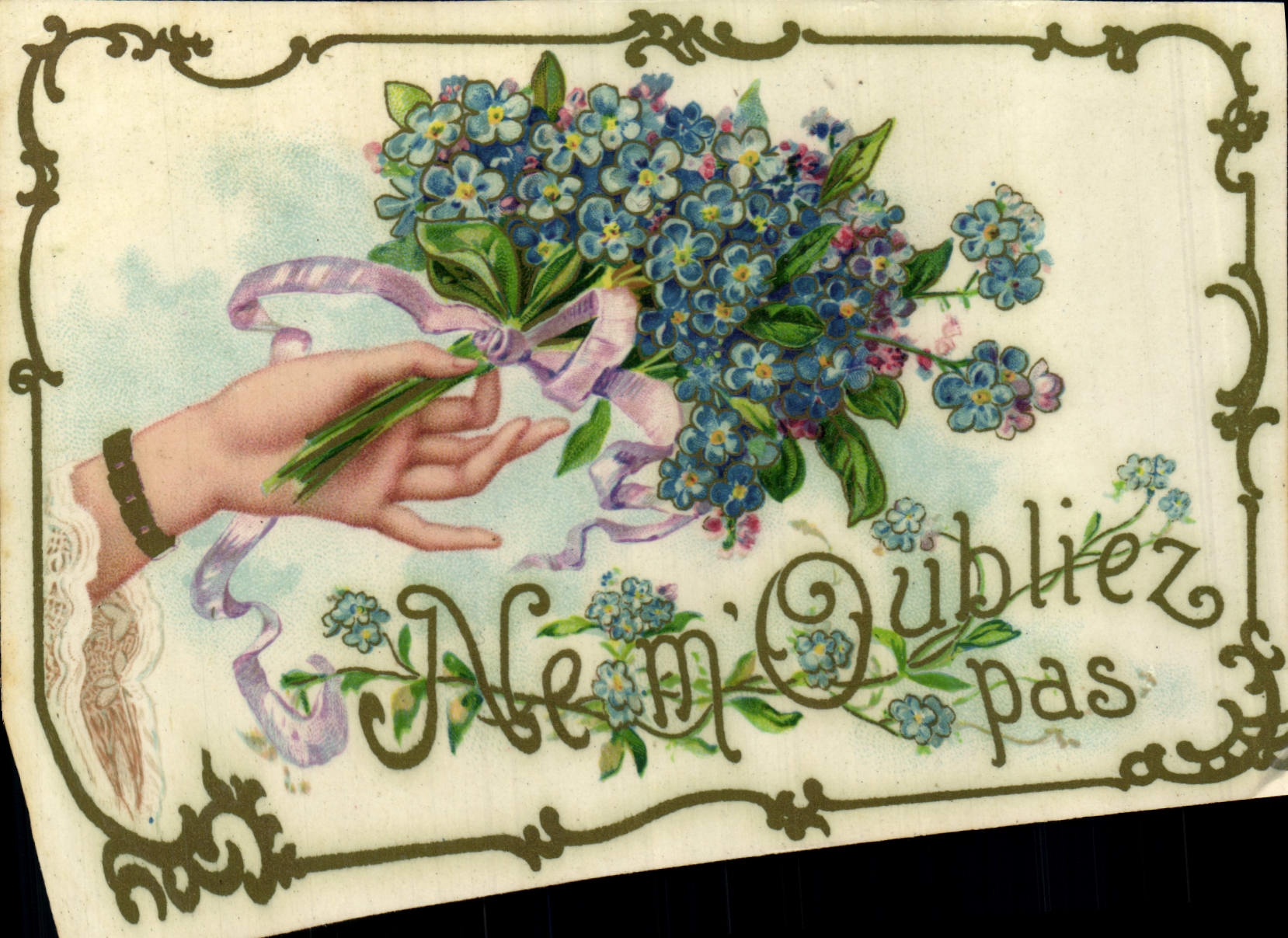 CPA Fantaisie Main Fleurs 