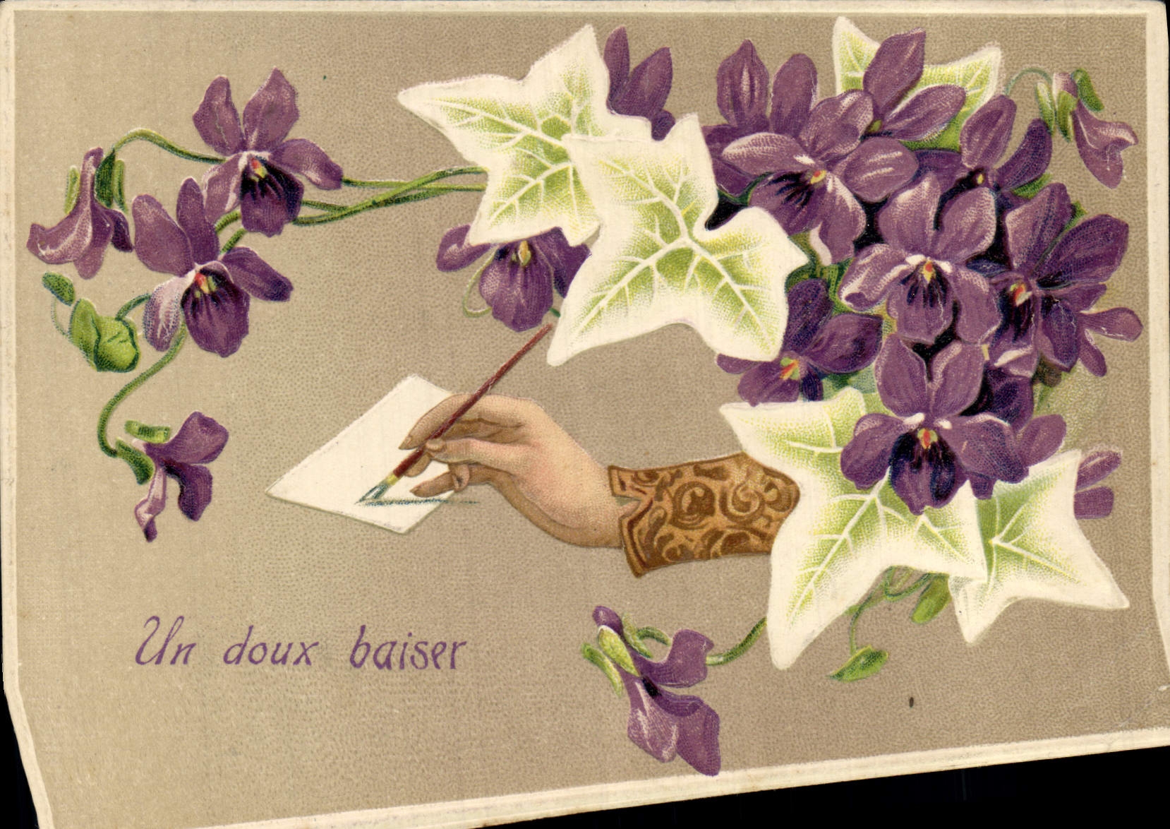 CPA Fantaisie Main Fleurs 