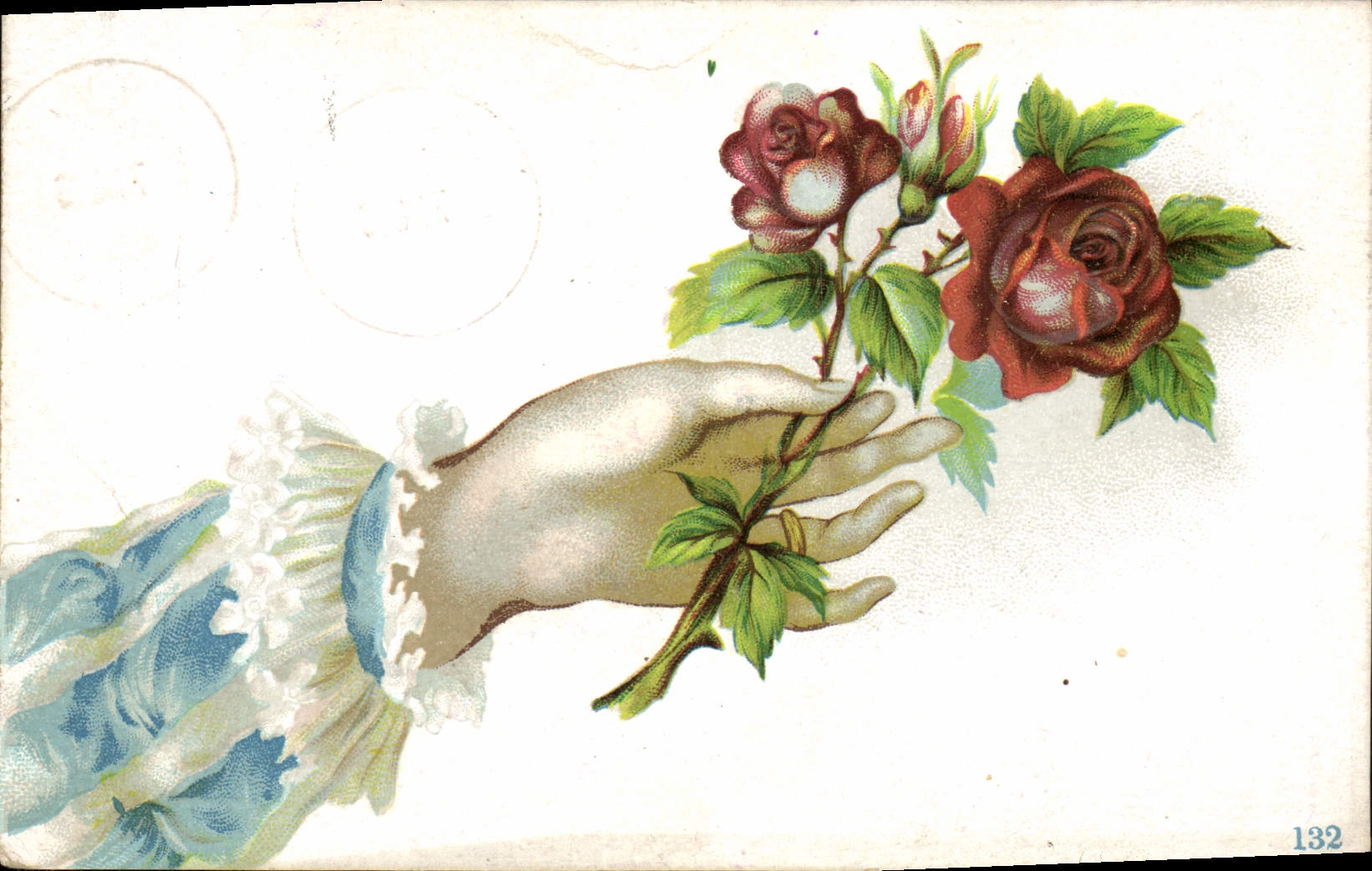 CPA Fantaisie Main Fleurs 