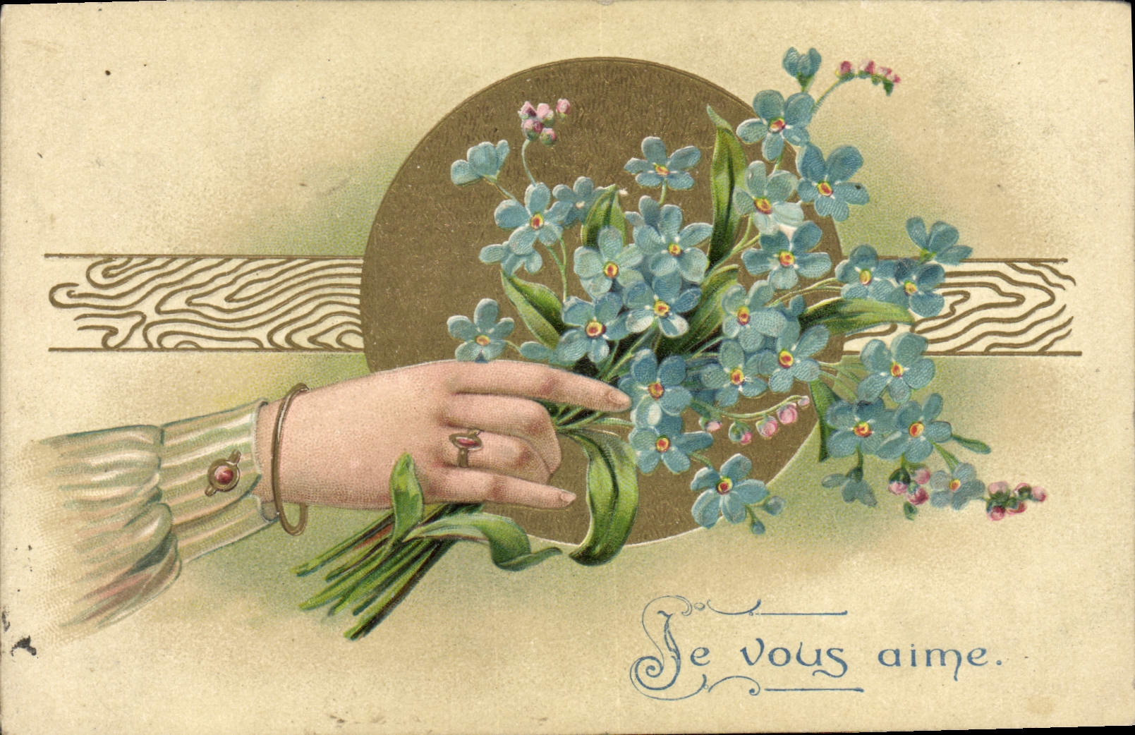 CPA Fantaisie Main Fleurs 