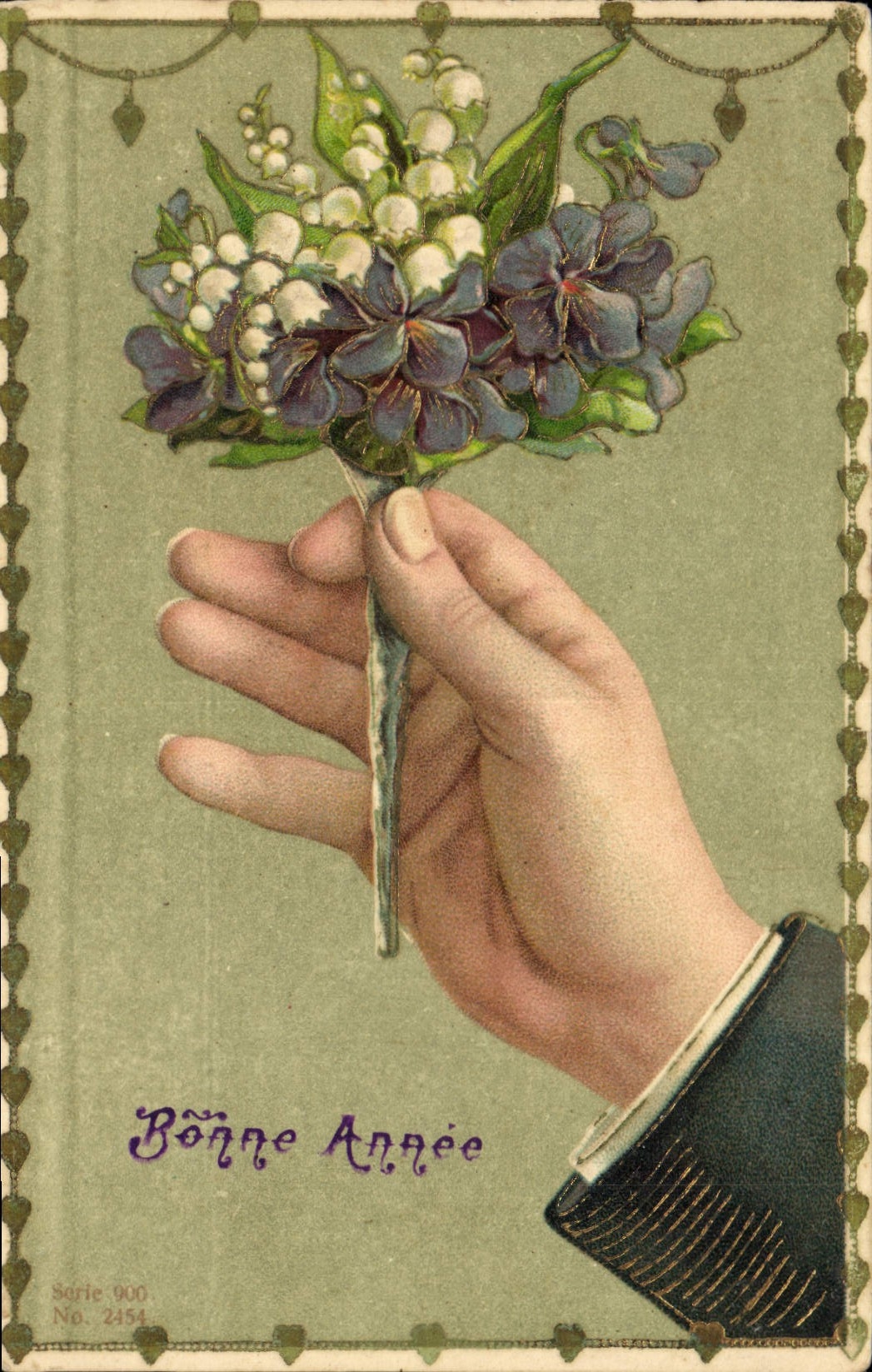 CPA Fantaisie Main Fleurs 