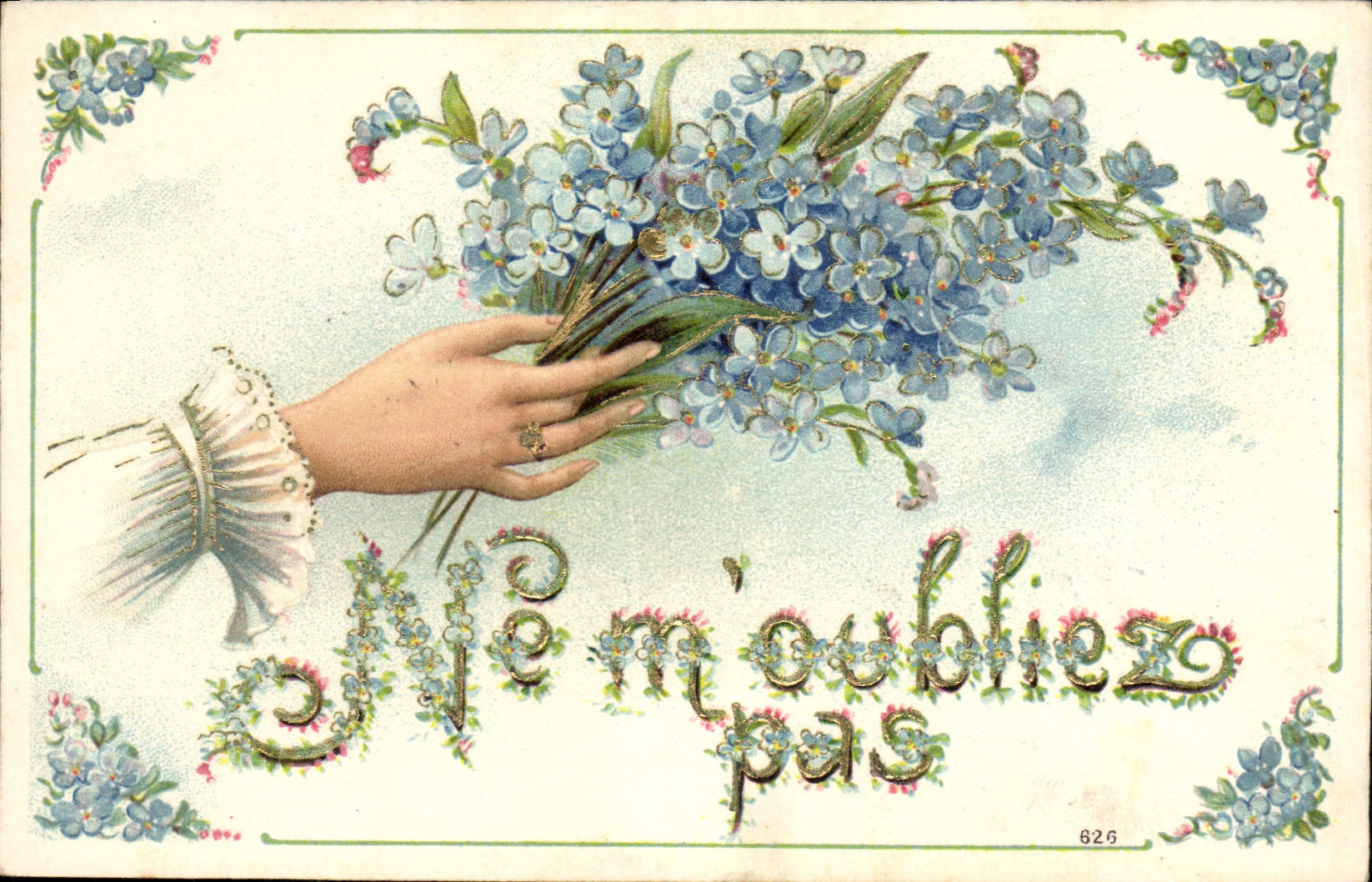 CPA Fantaisie Main Fleurs 