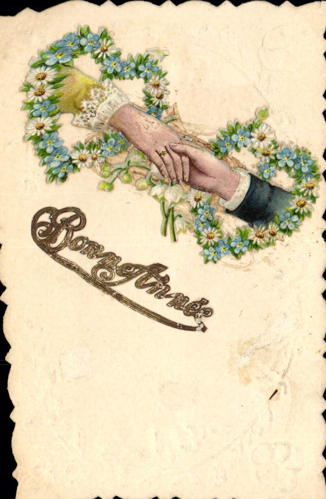 CPA Fantaisie Main Fleurs 