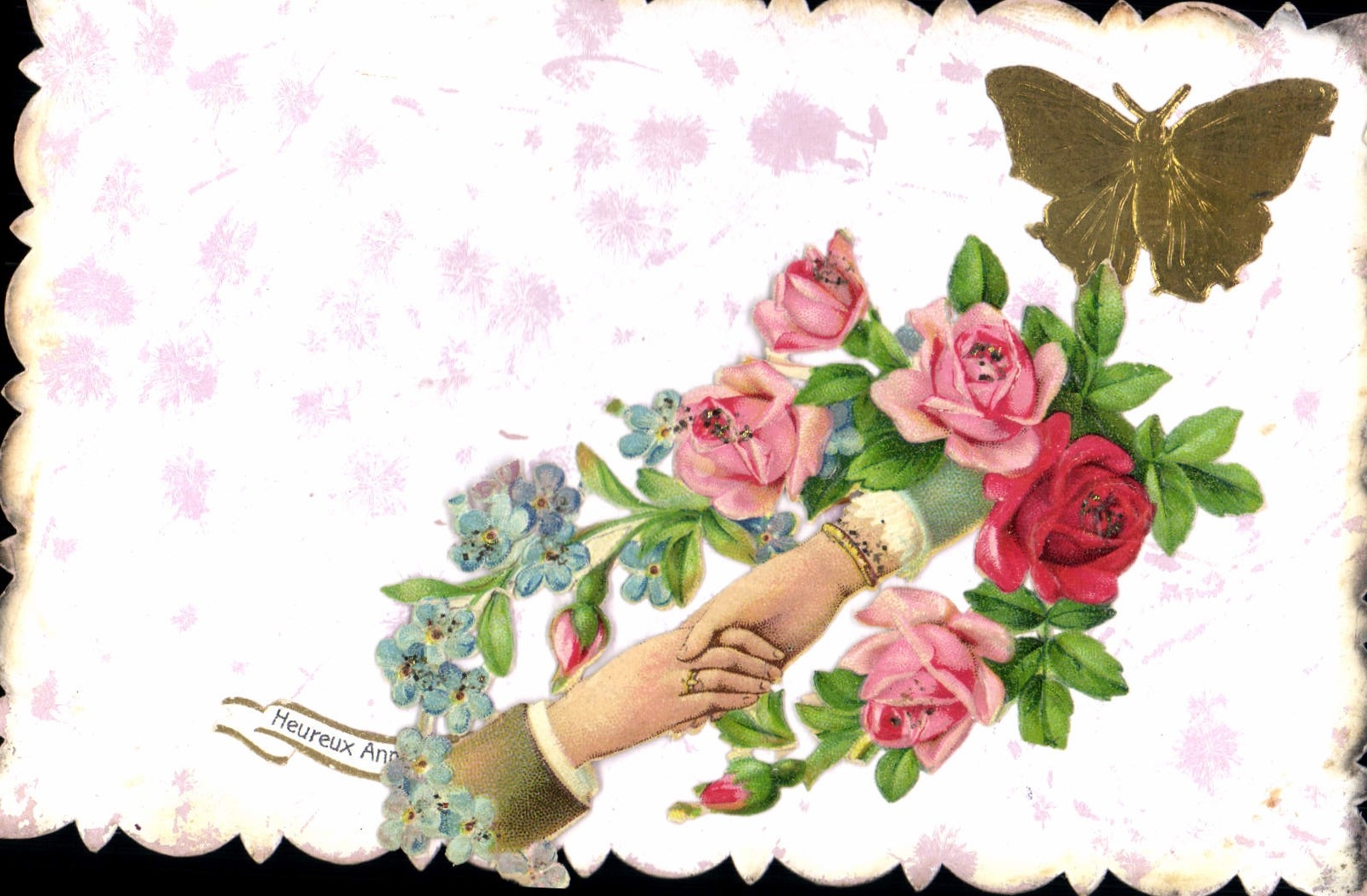 CPA Fantaisie Main Fleurs 