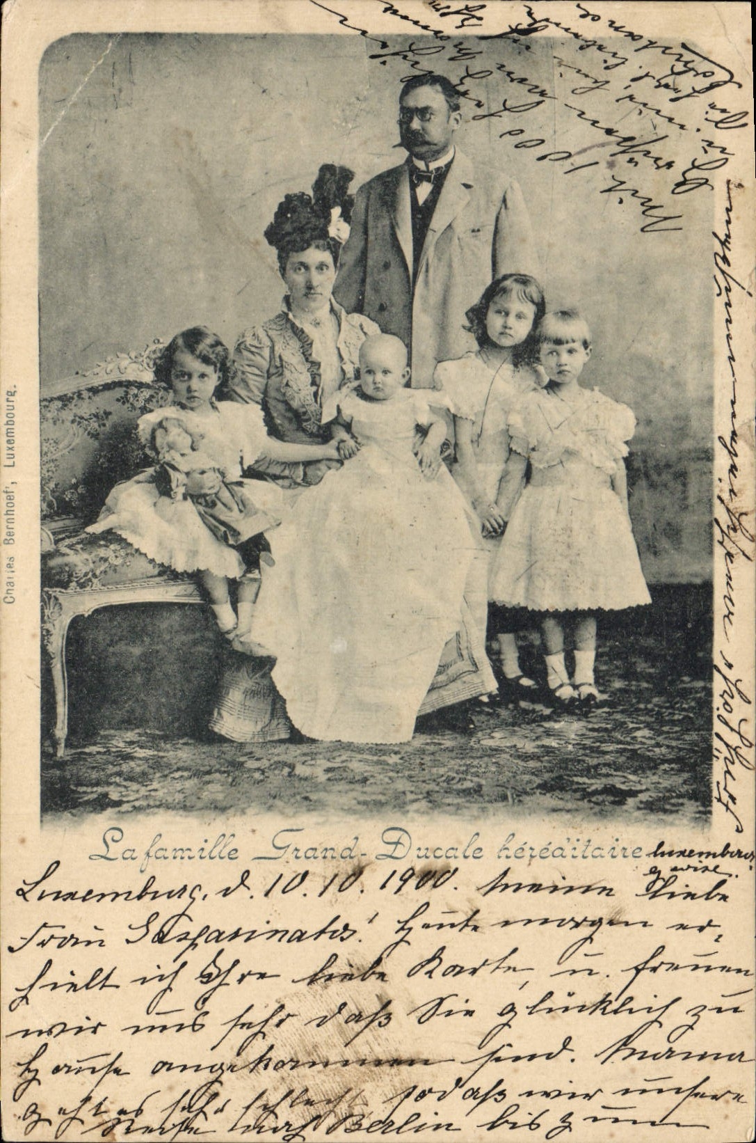 Vintage Postcard the family Ducal France hereditary Luxembourg