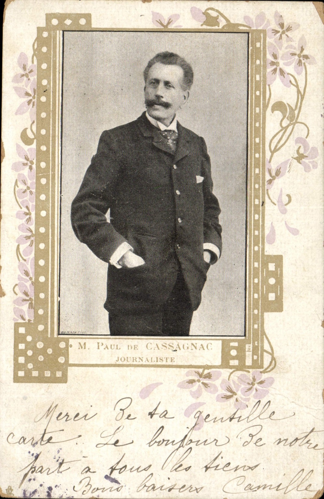 Postal Paul de Cassagnac Periodista