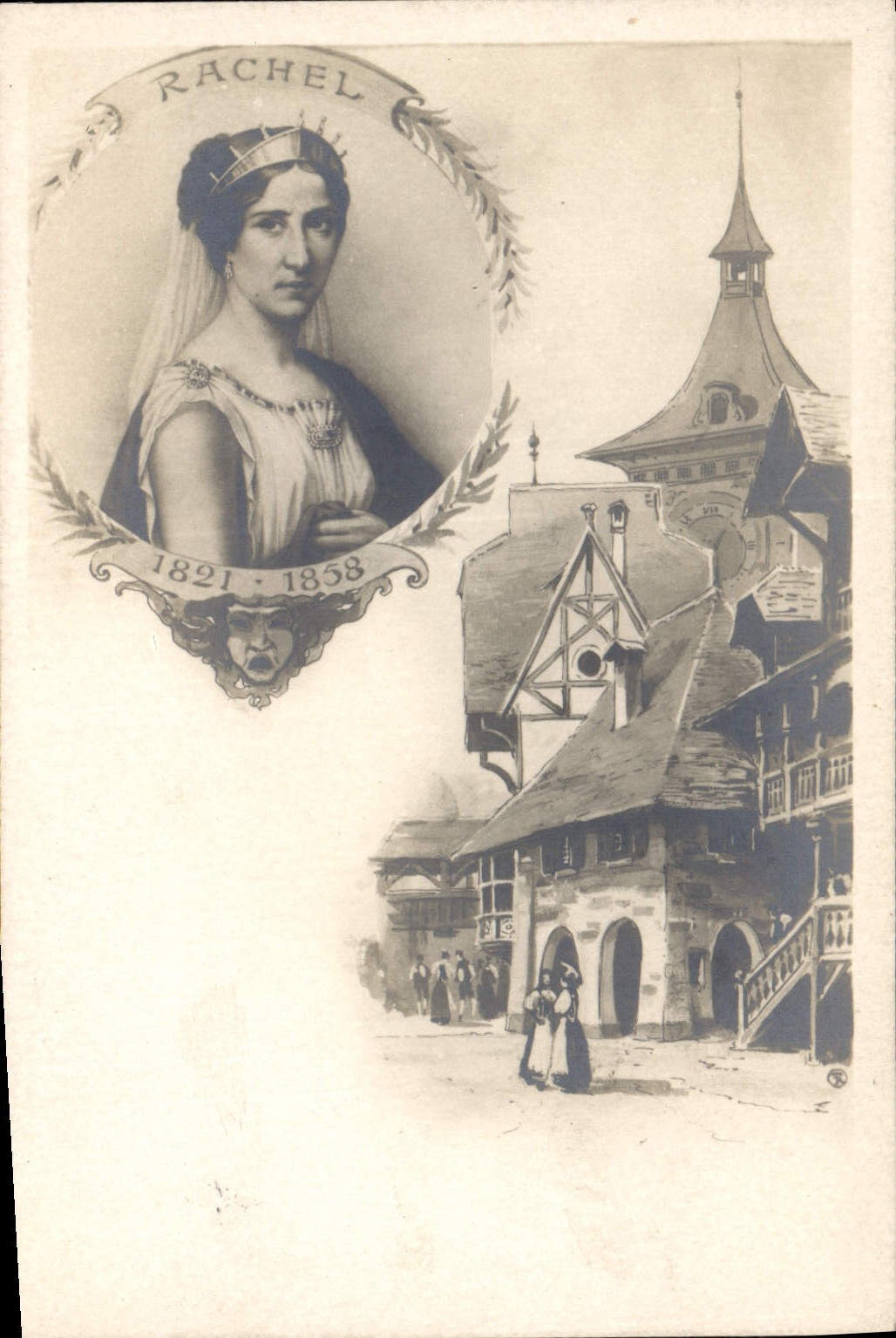 Vintage Postcard Rachel 1821 1858