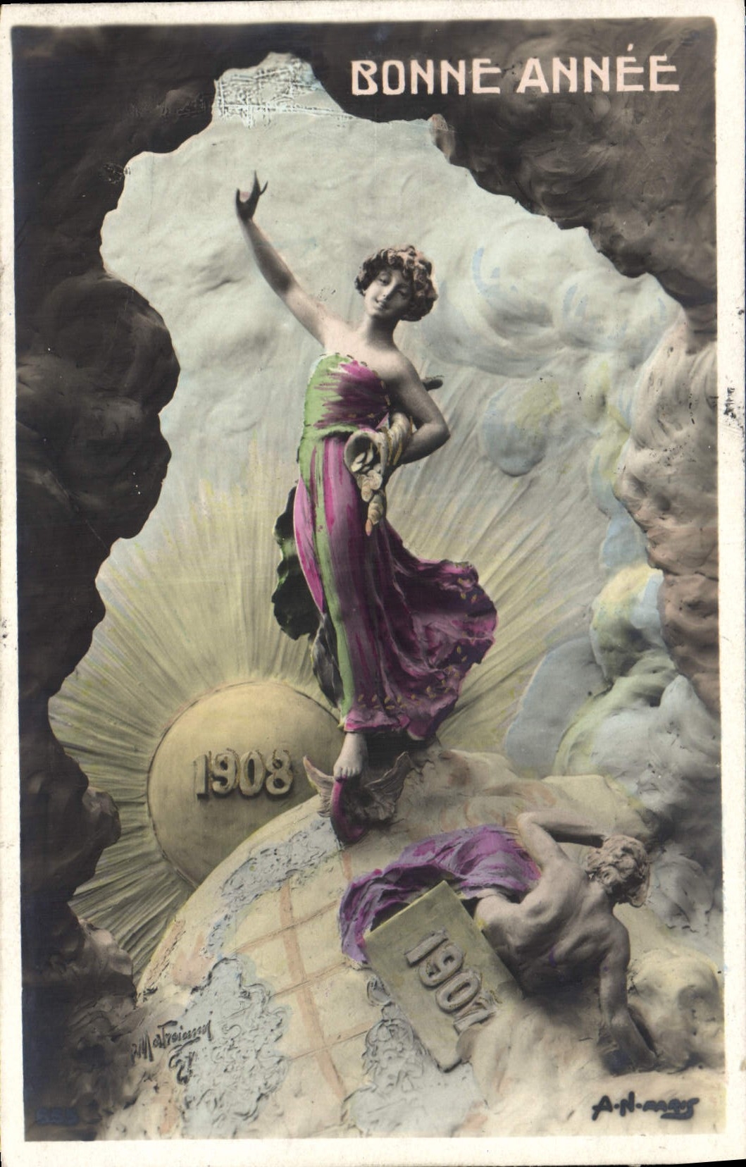 Vintage Postcard Fantasy Woman Year 1907 1908