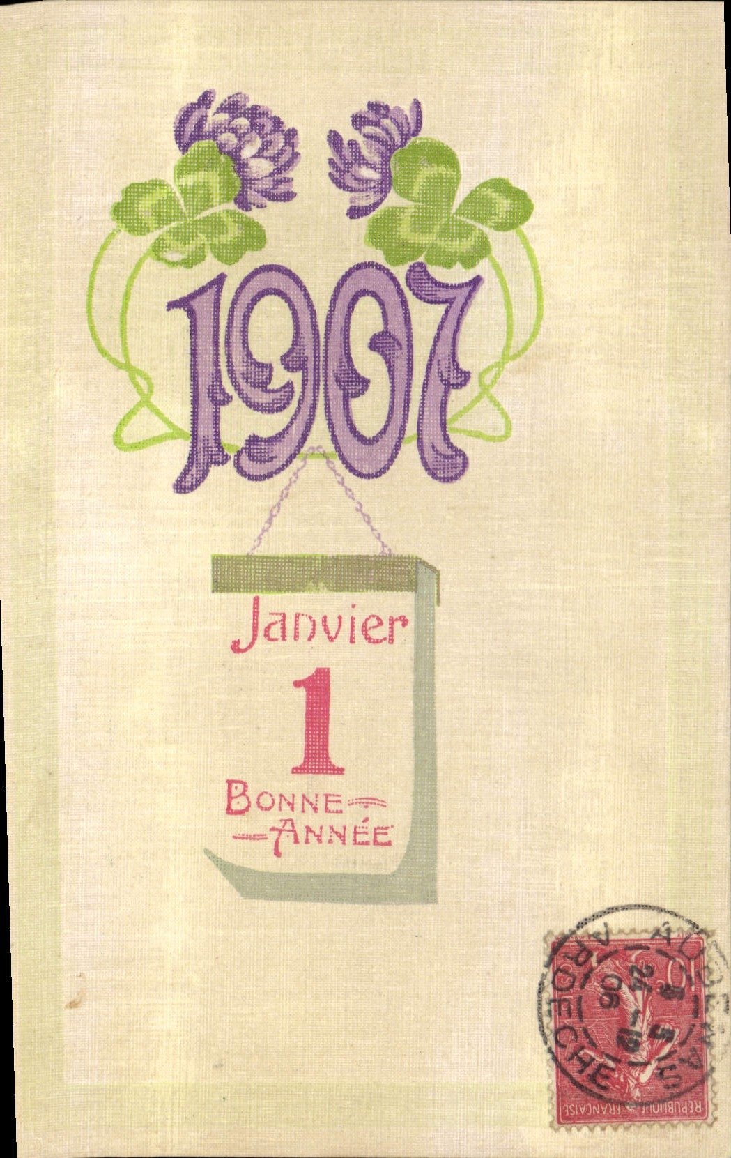 CPA Fantaisie Fleurs Annee 1907 