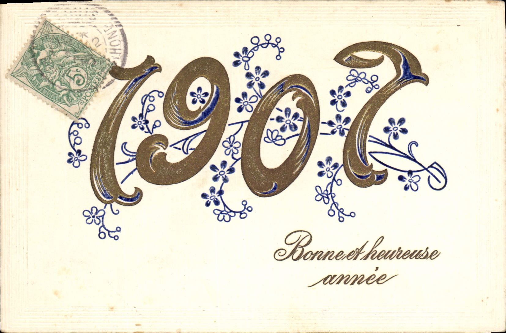 CPA Fantaisie Fleurs Annee 1907 