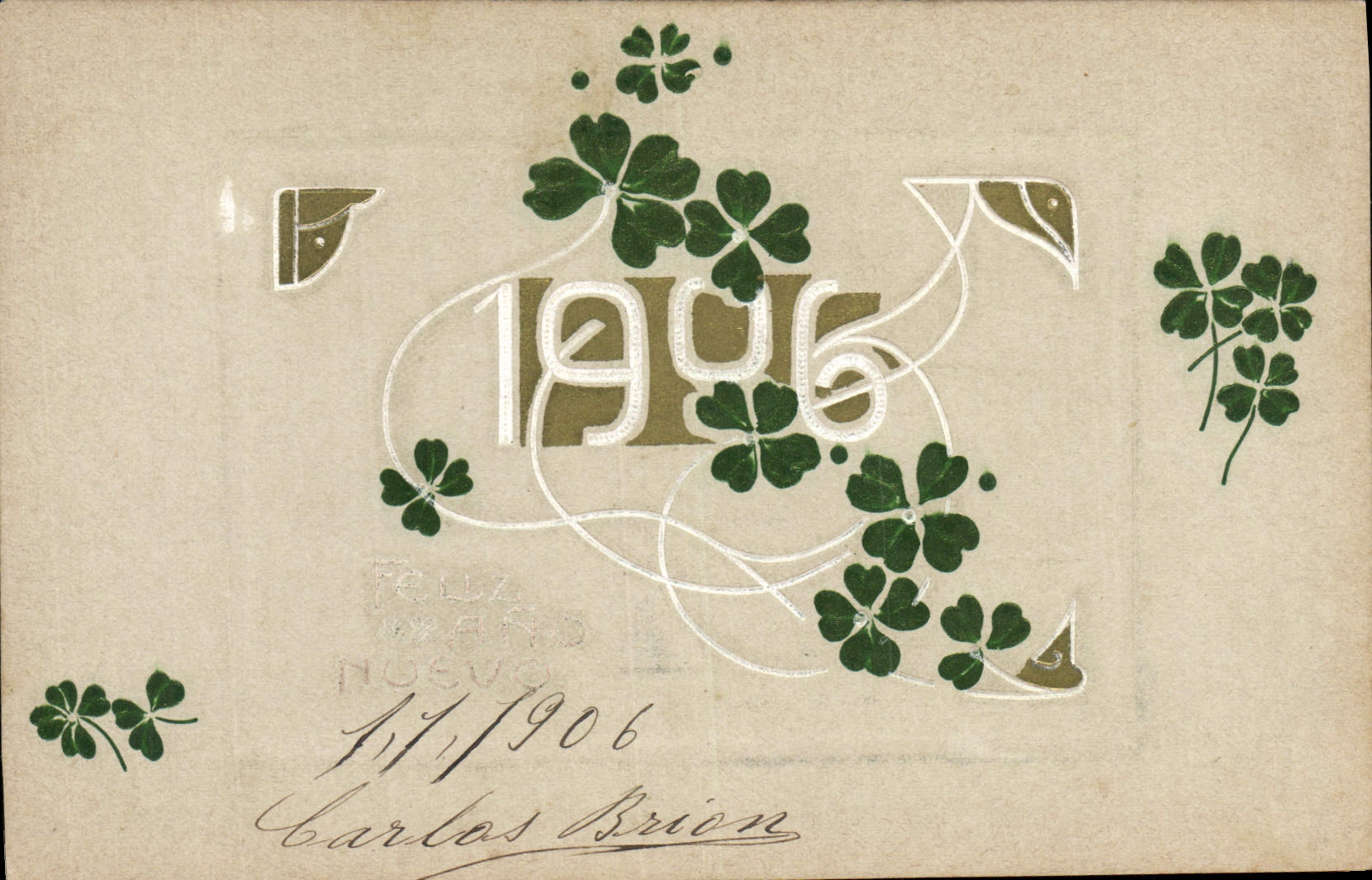 CPA Fantaisie Fleurs Annee 1906 