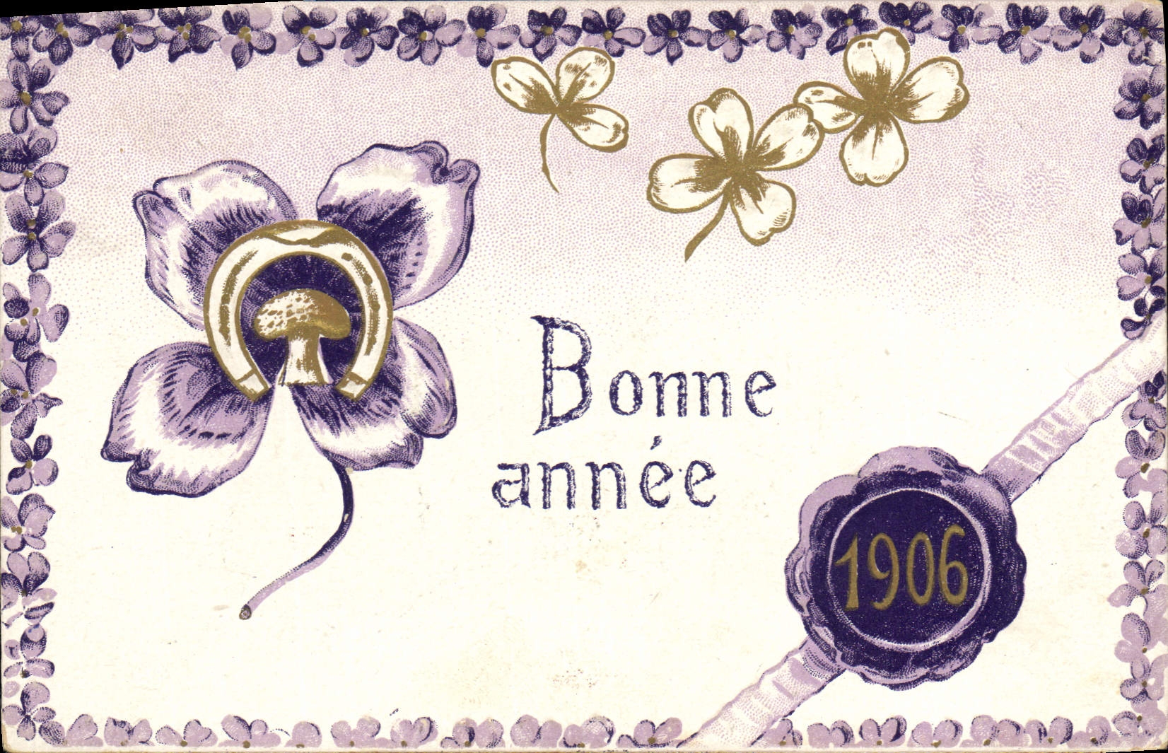 CPA Fantaisie Fleurs Annee 1906 