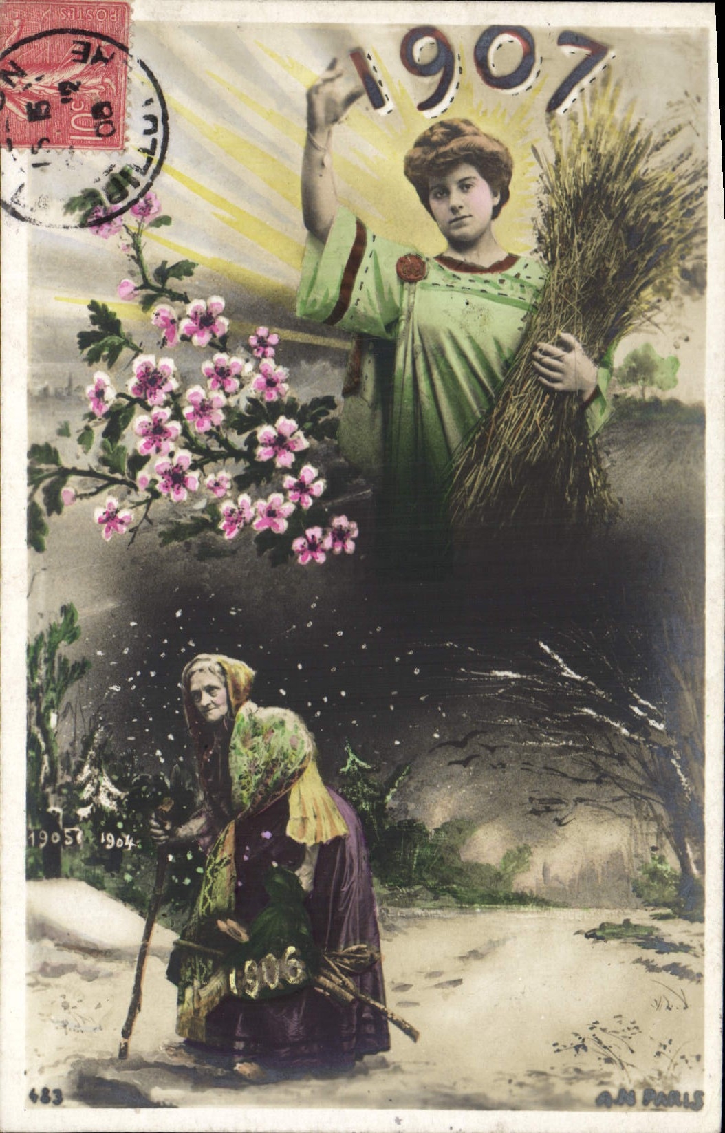 Vintage Postcard Fantasy Year 1907 Woman
