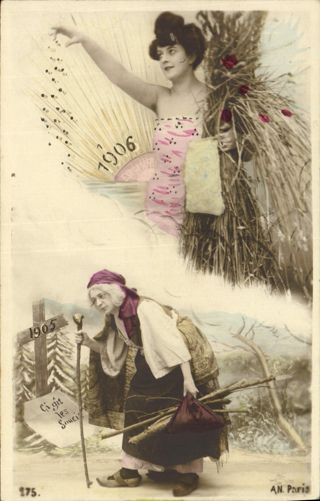 Vintage Postcard Fantasy Year 1906 Woman