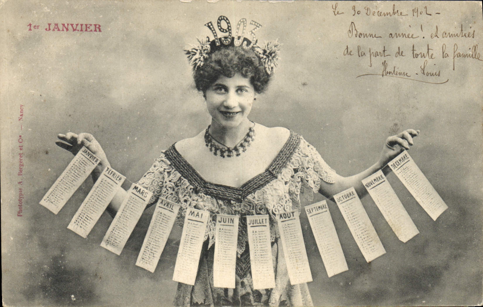 Vintage Postcard Fantasy Woman Calendar