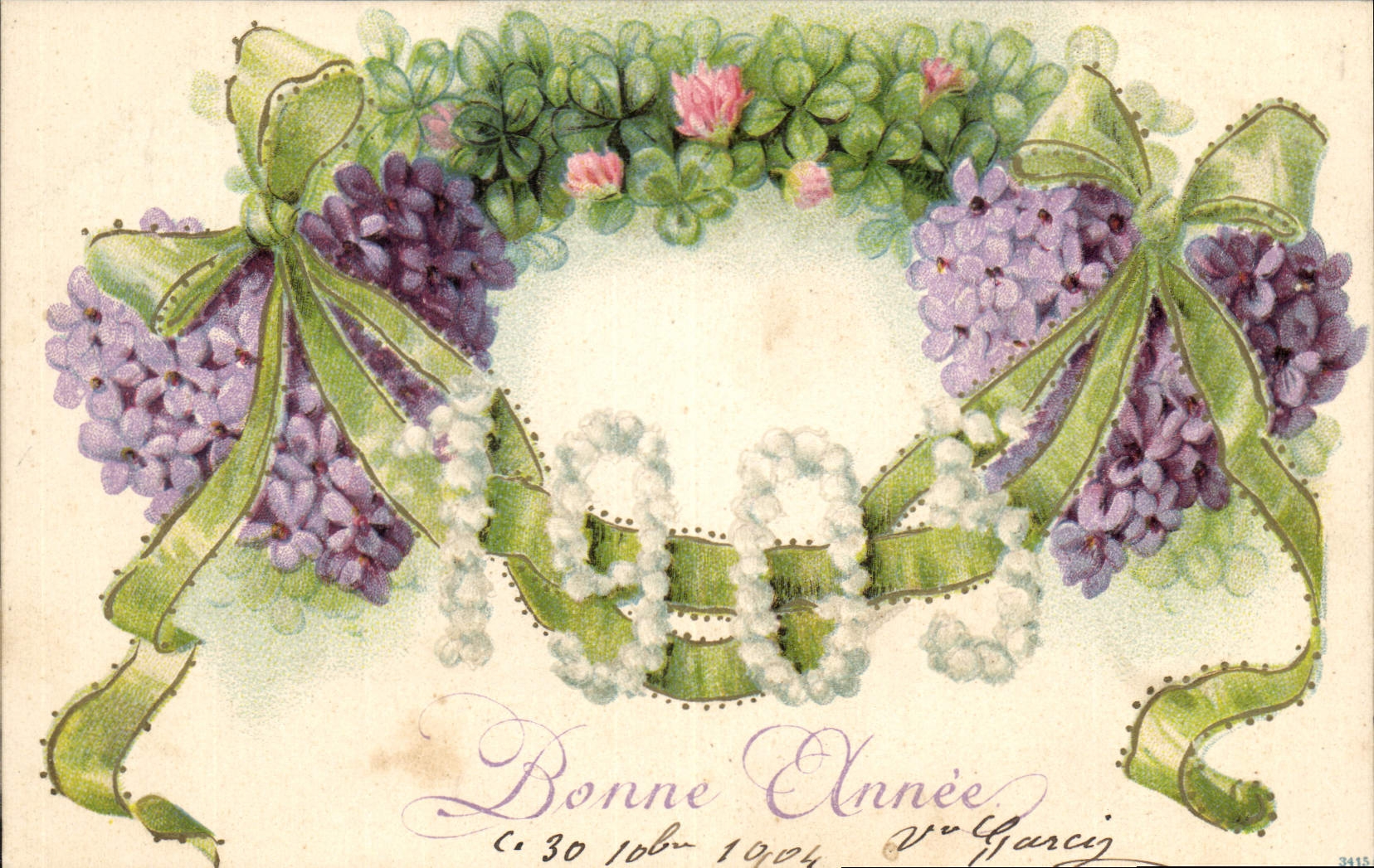 CPA Fantaisie Fleurs Annee 1905 Trefles 