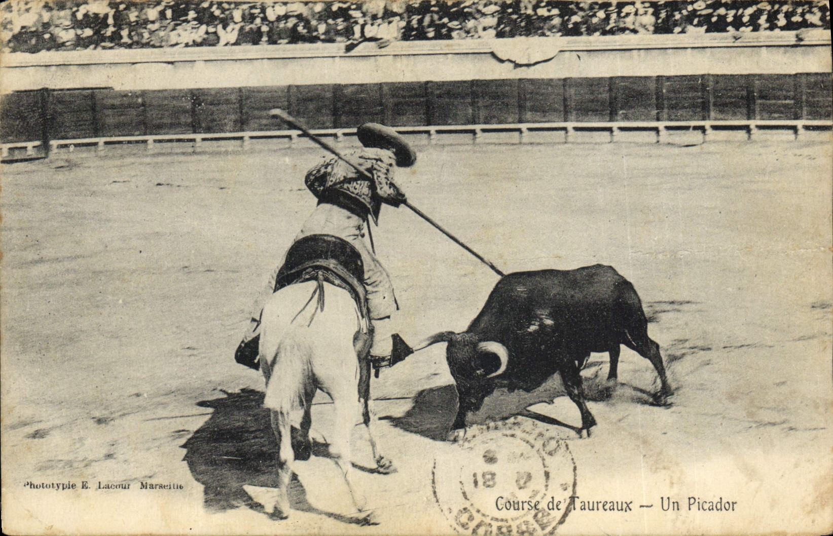 CPA Corrida Course de taureaux Un picador 