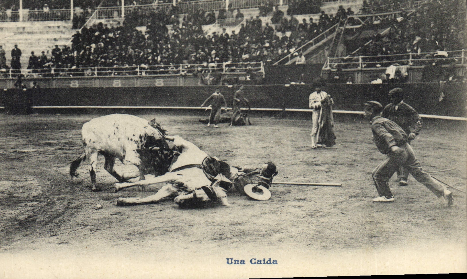 CPA Corrida Course de taureaux Una caida 