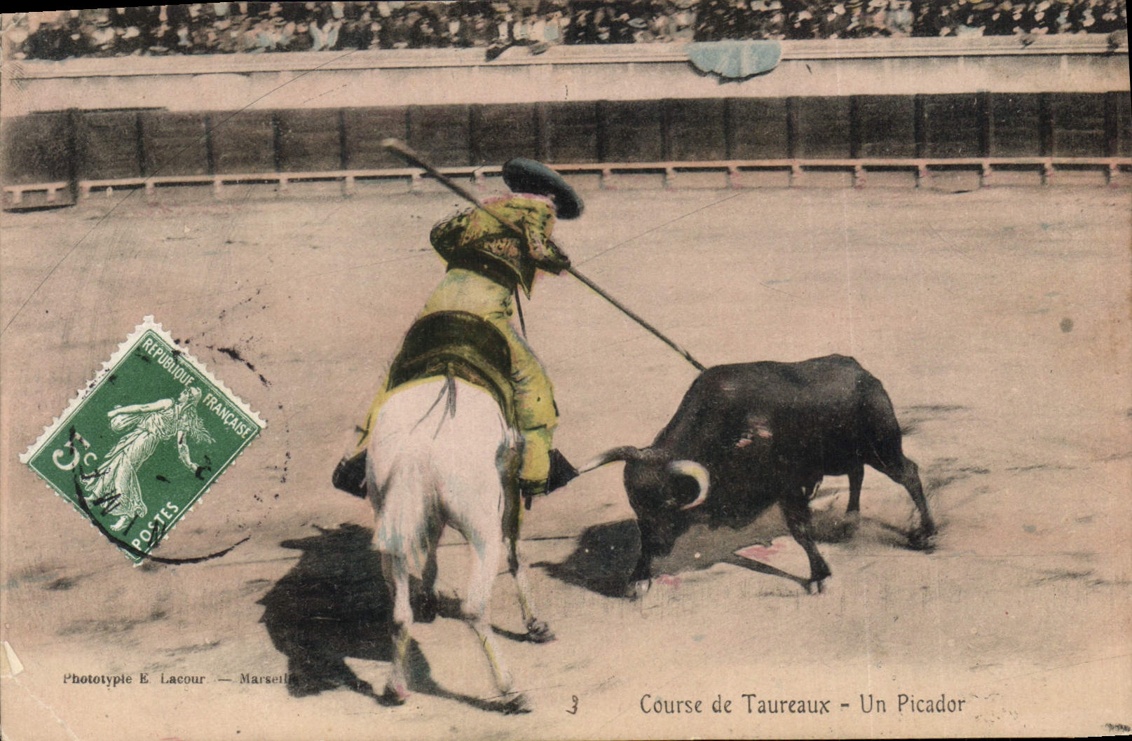 CPA Corrida Course de taureaux Un picador 