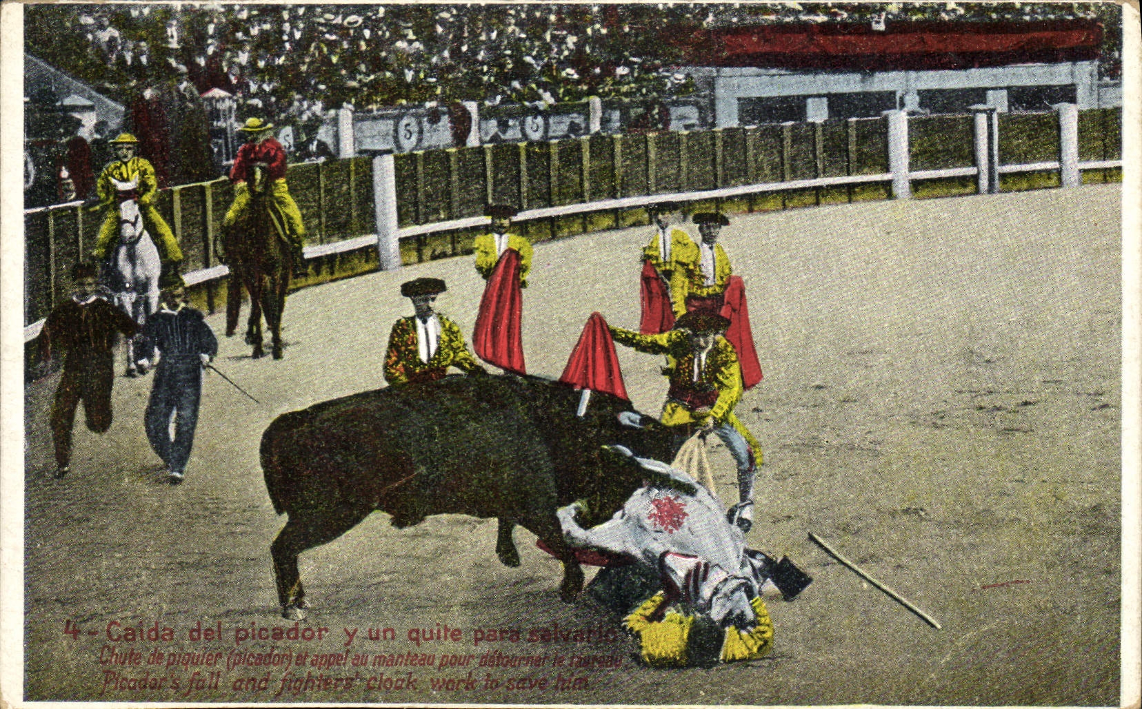 CPA Corrida Course de taureaux Caida del picador 