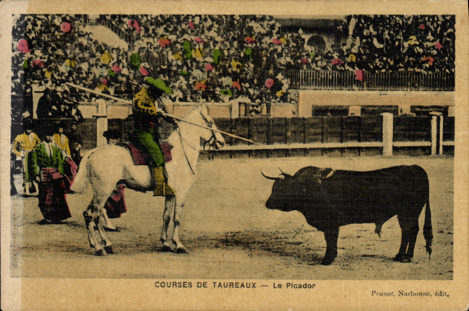 CPA Corrida Course de taureaux Le picador (carte toilee) 