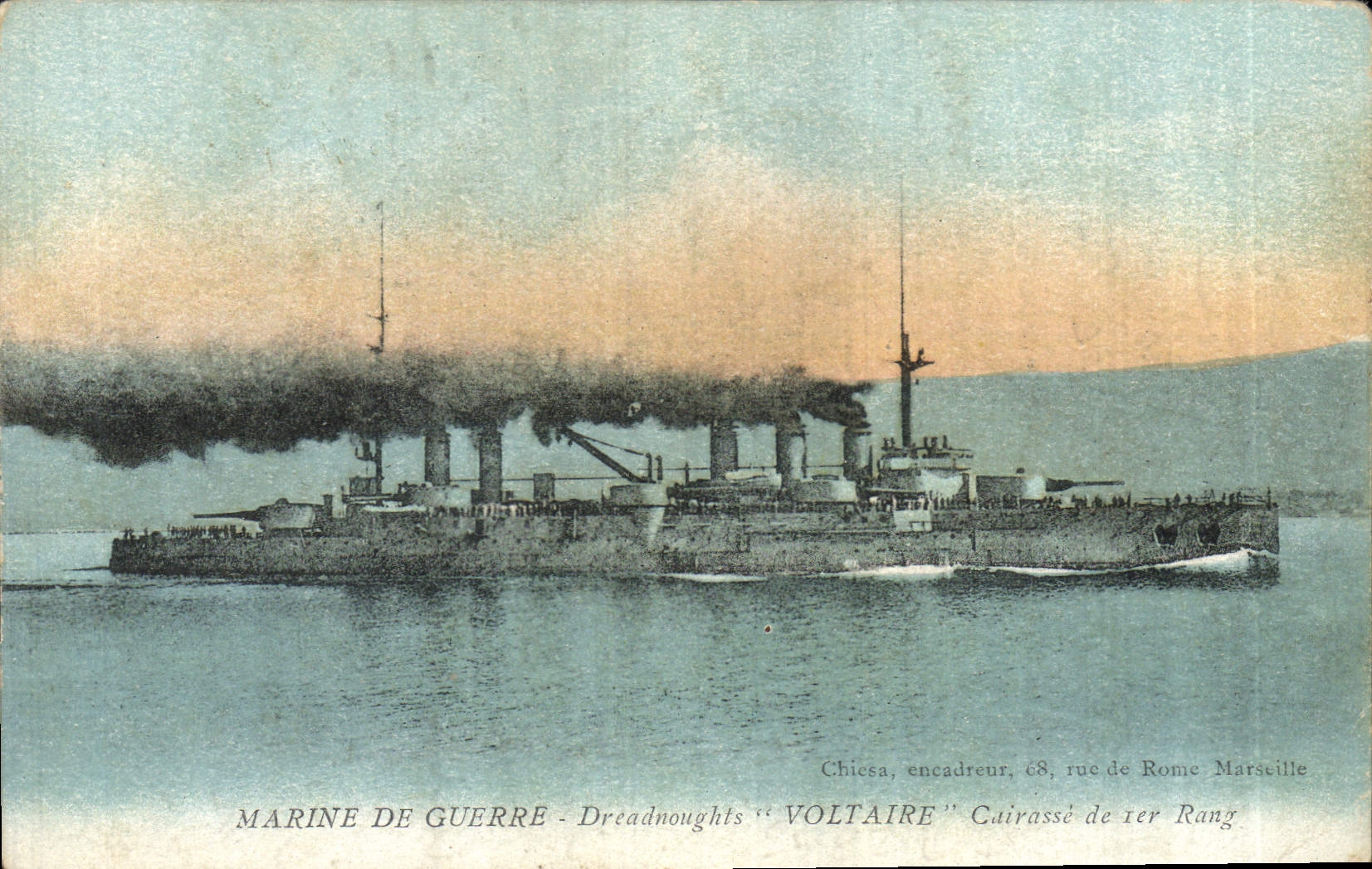 CPA Bateau de Guerre Voltaire Cuirasse de 1er rang 