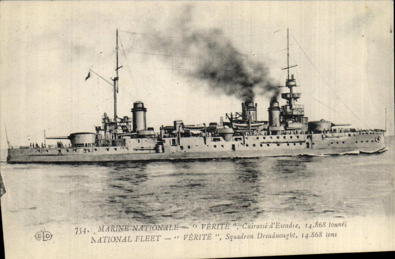CPA Bateau de Guerre Verite Cuirasse d'escadre 