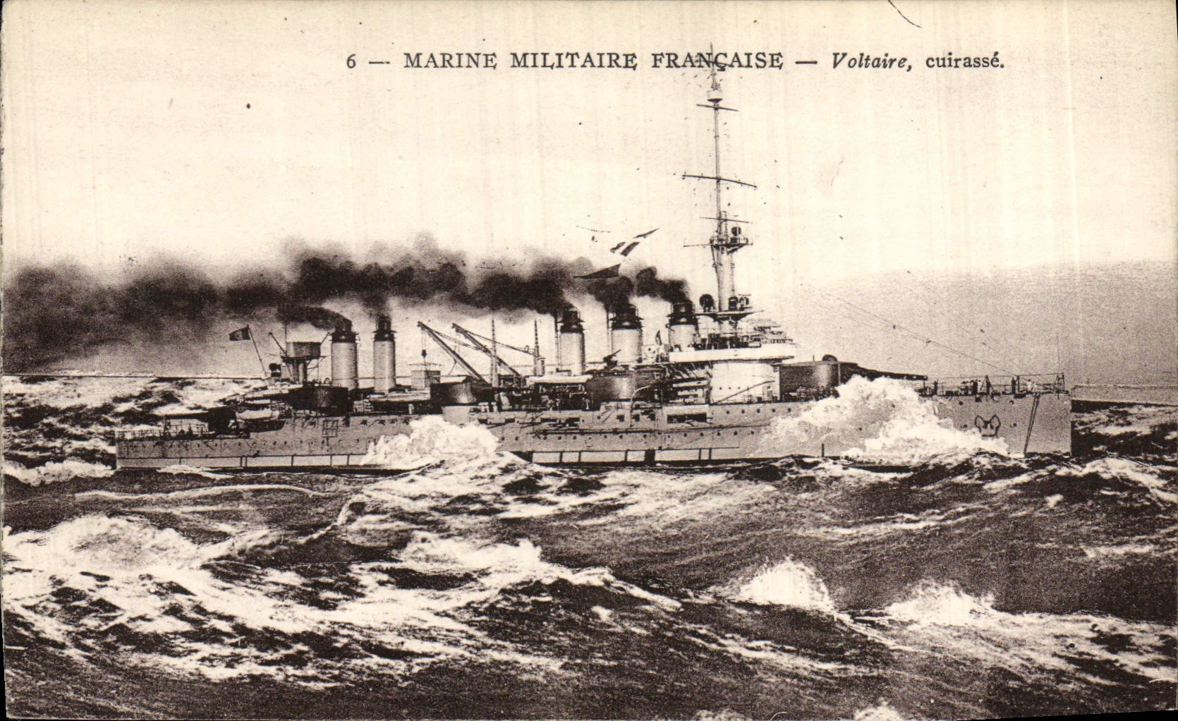 Vintage Postcard Warship Voltaire Armours