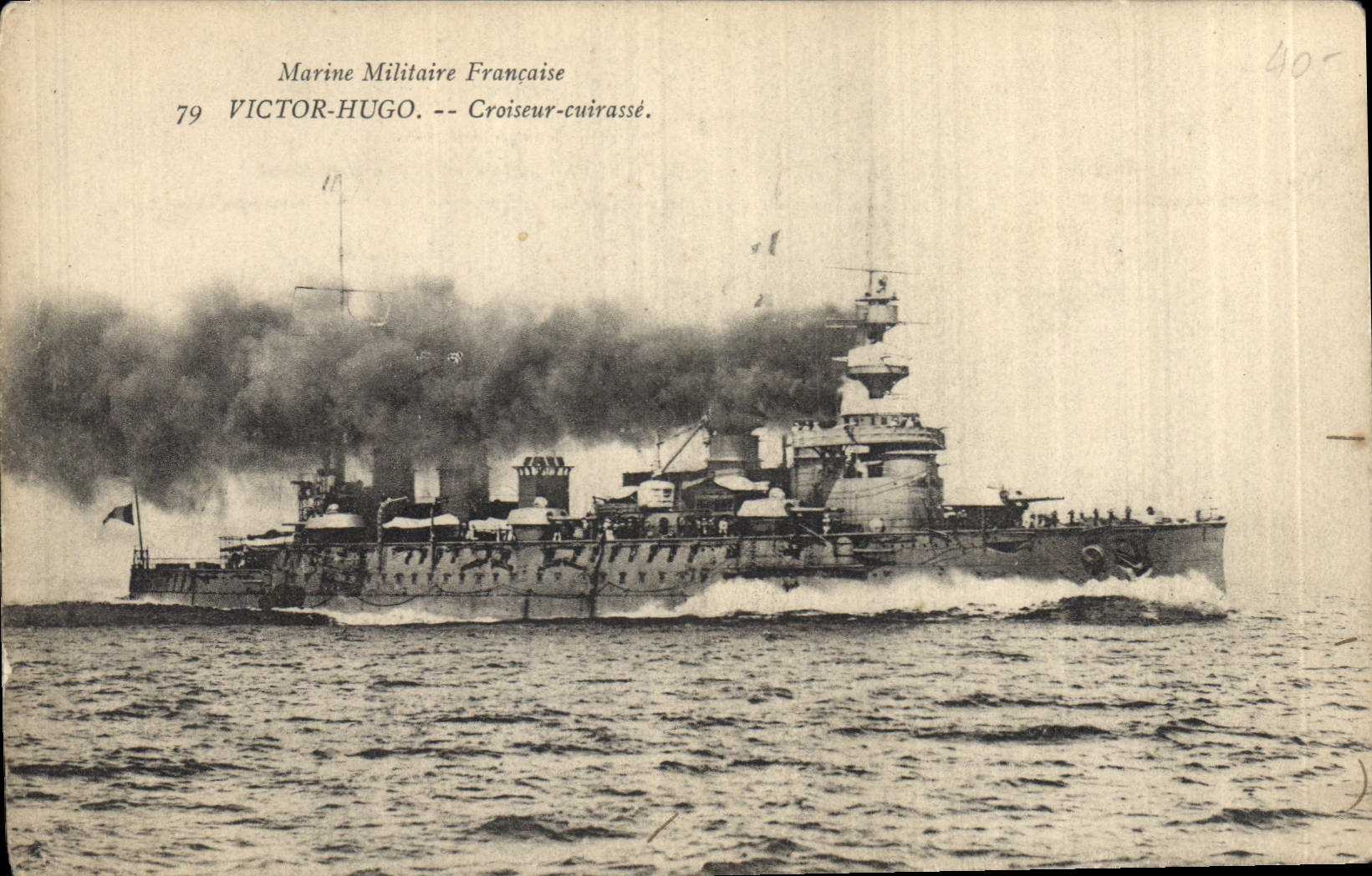 CPA Bateau de Guerre Le Victor Hugo Croiseur Cuirasse 