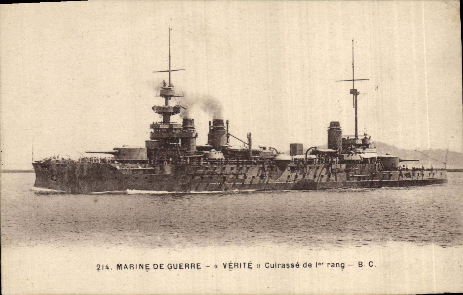 CPA Bateau de Guerre Verite Cuirasse de 1er rang 