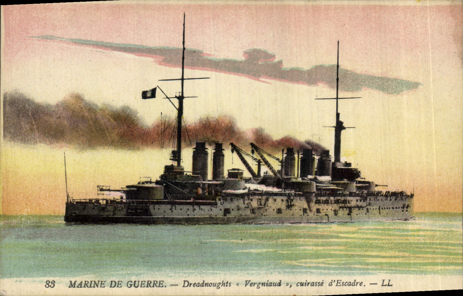 CPA Bateau de Guerre Dreadnoughts Vergniaud Cuirasse d'escadre 