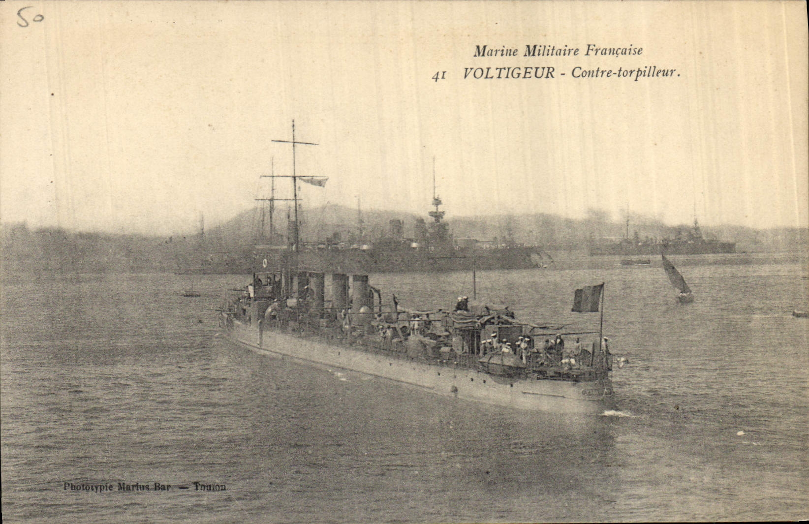 CPA Bateau de Guerre Voltigeur Contre torpilleur 