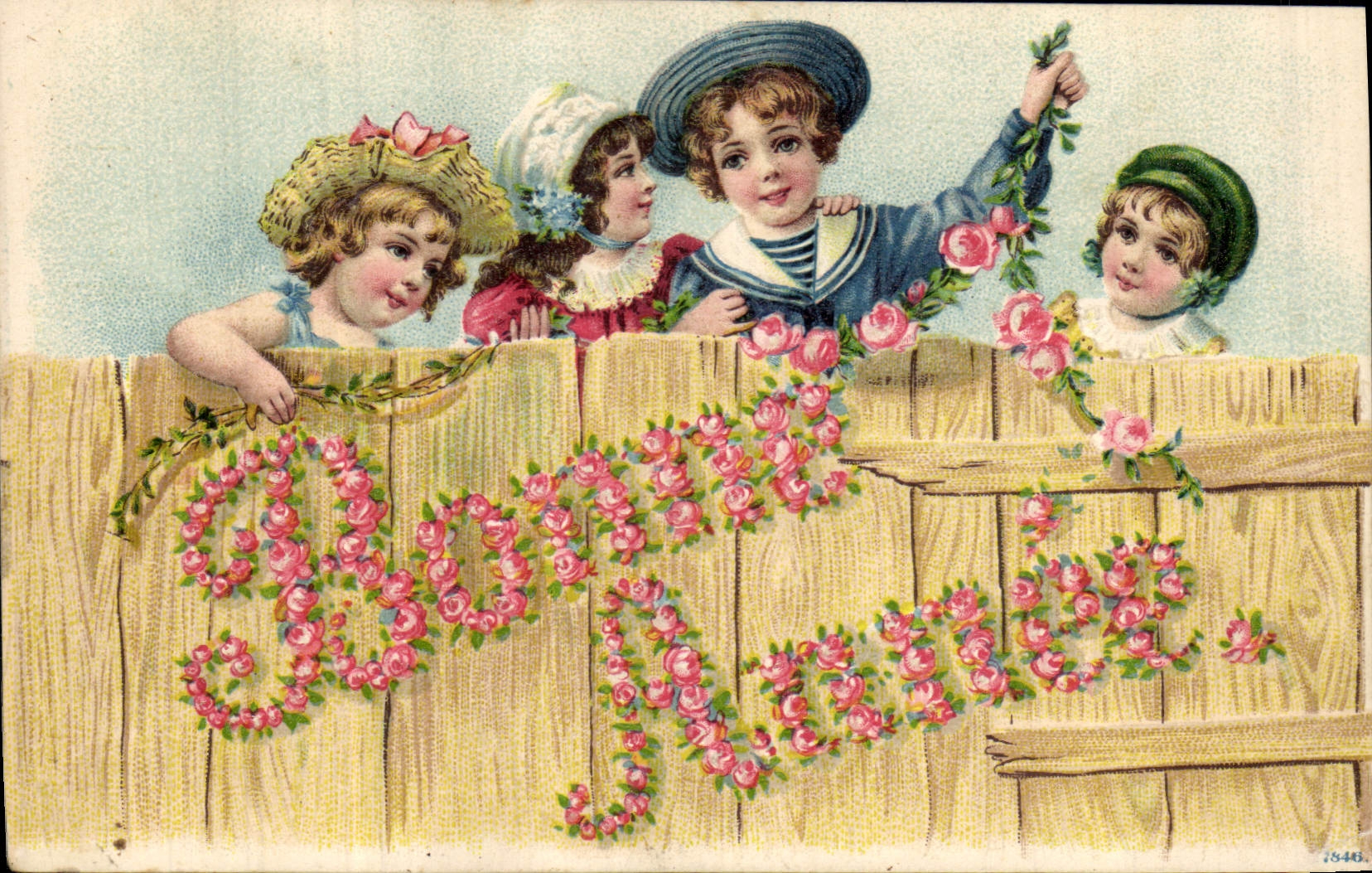 CPA Fantaisie Fleurs Enfants 