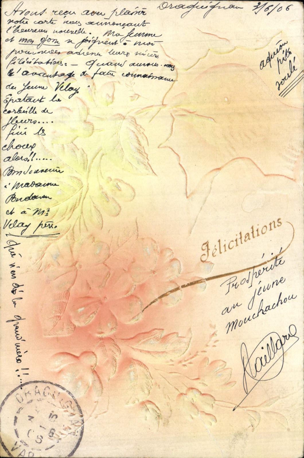 CPA Fantaisie Fleurs (en relief) 