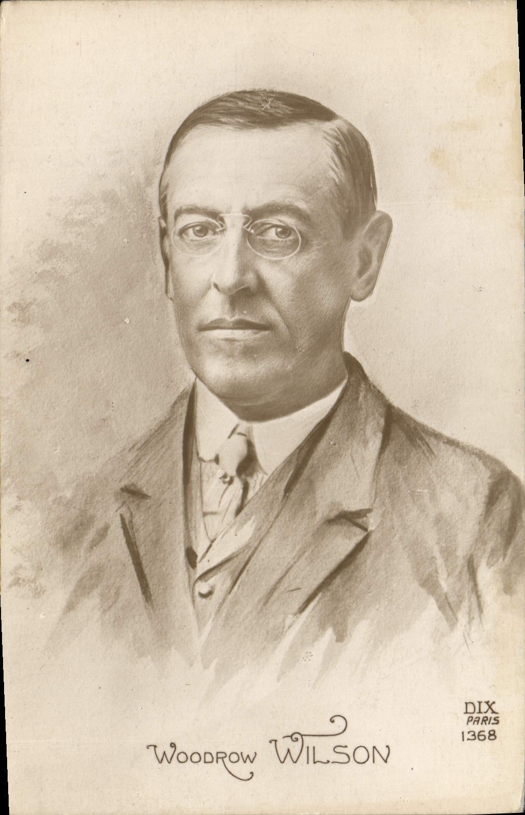 Vintage Postcard Woodrow Wilson