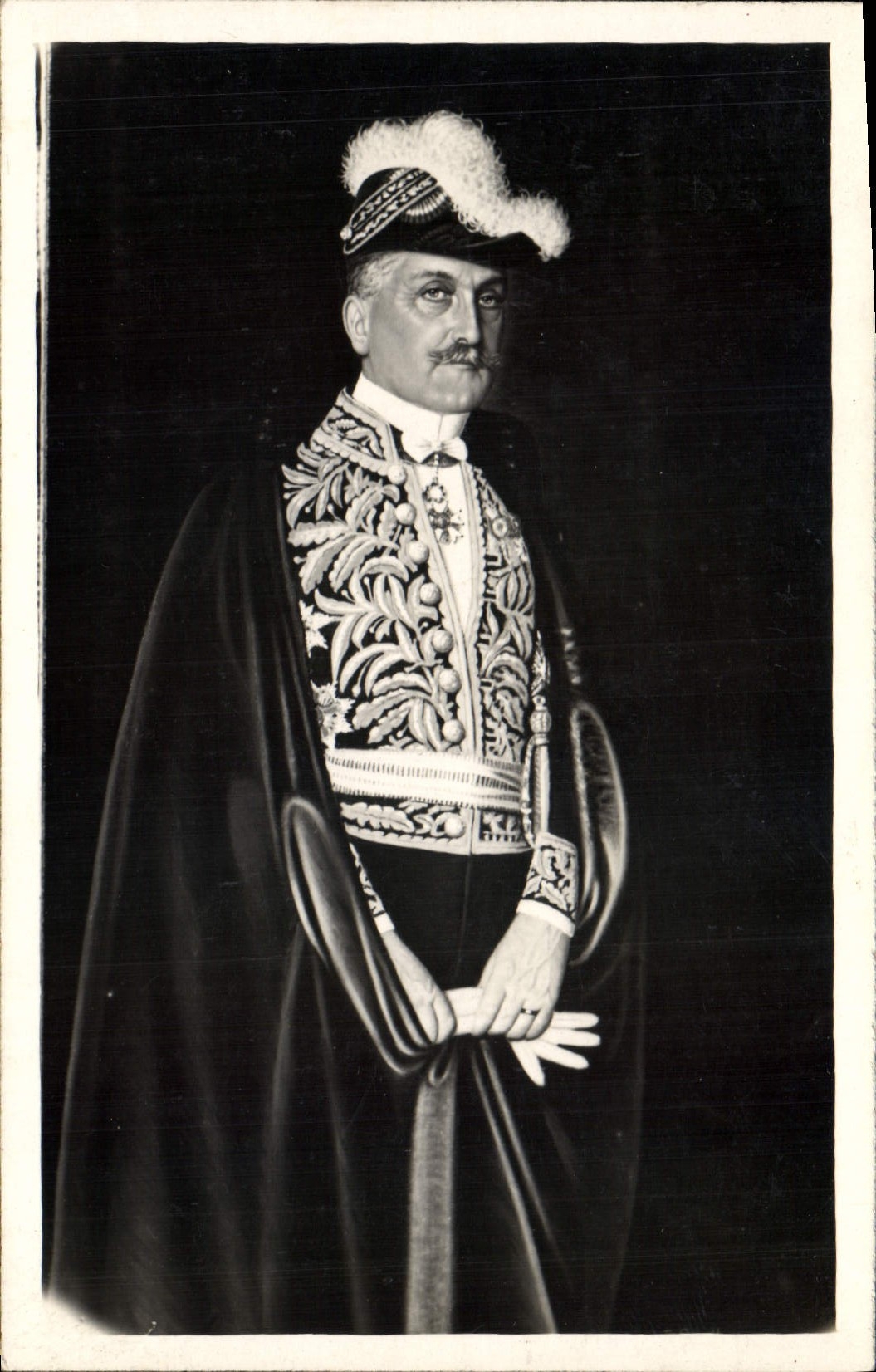 Vintage Postcard Personality in large uniform