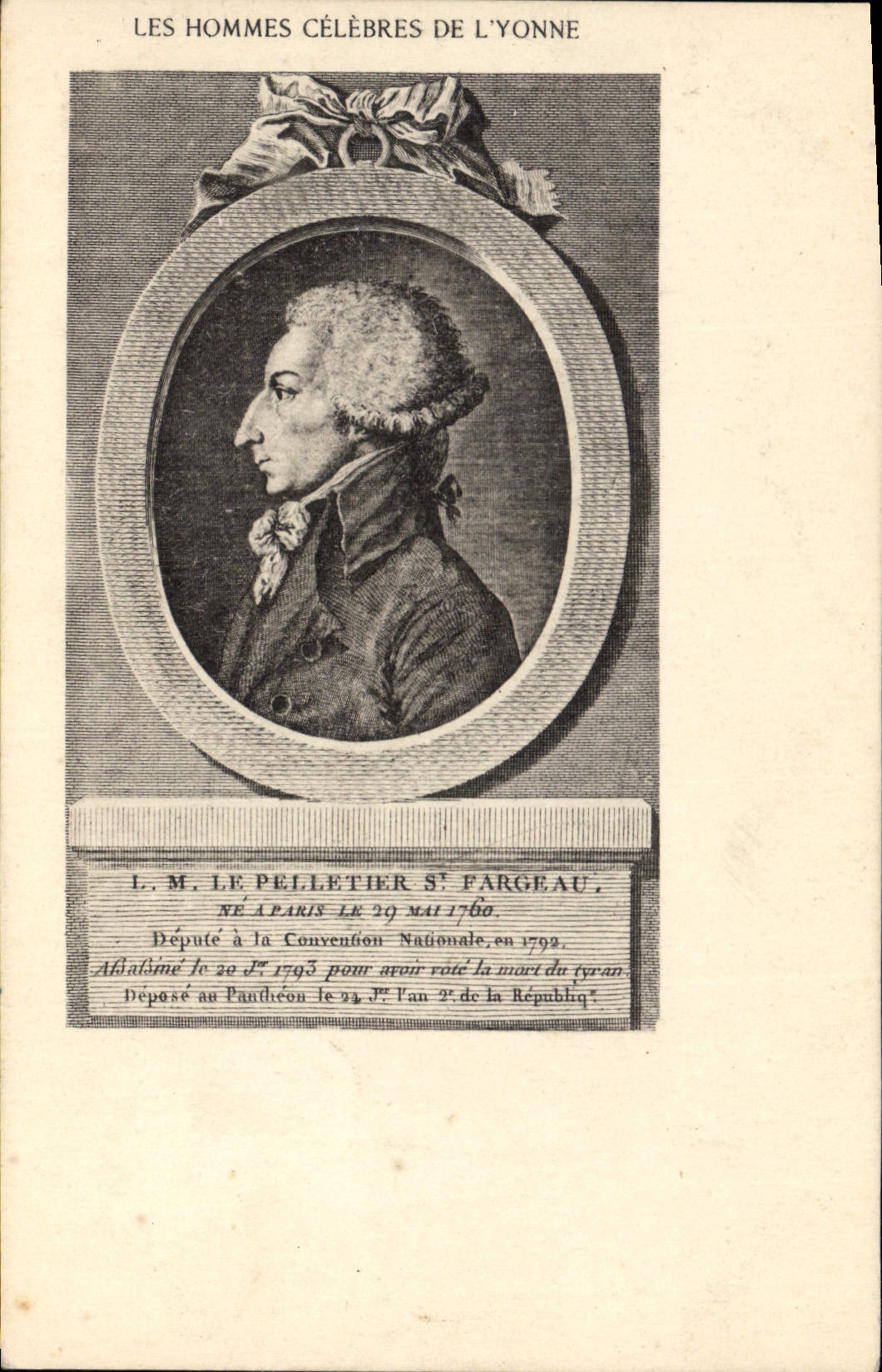 Vintage Postcard famous men of Yonne Mr. the Furrier St Fargeau