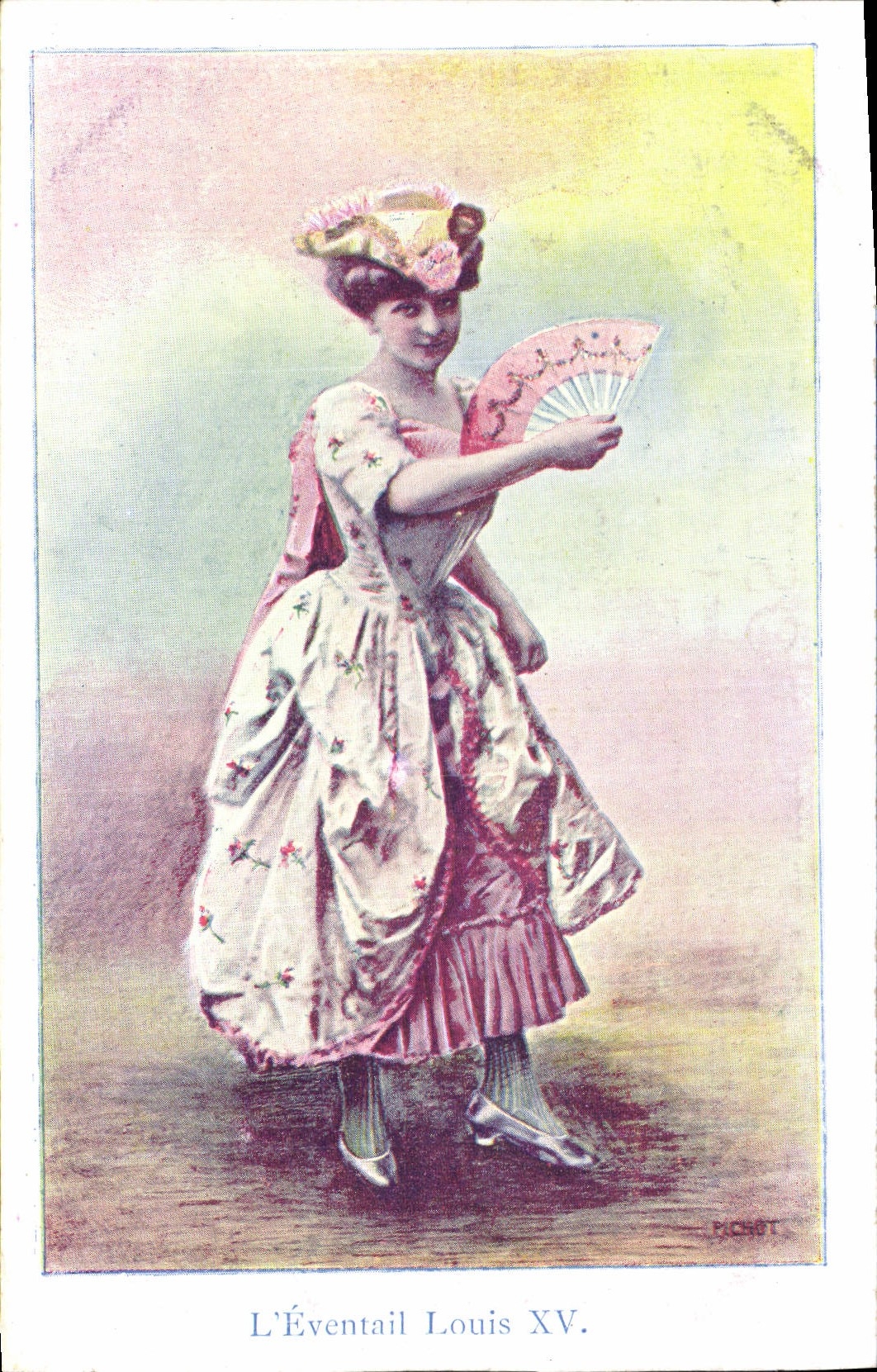 Vintage Postcard Fantasy Range Woman the range Louis XV
