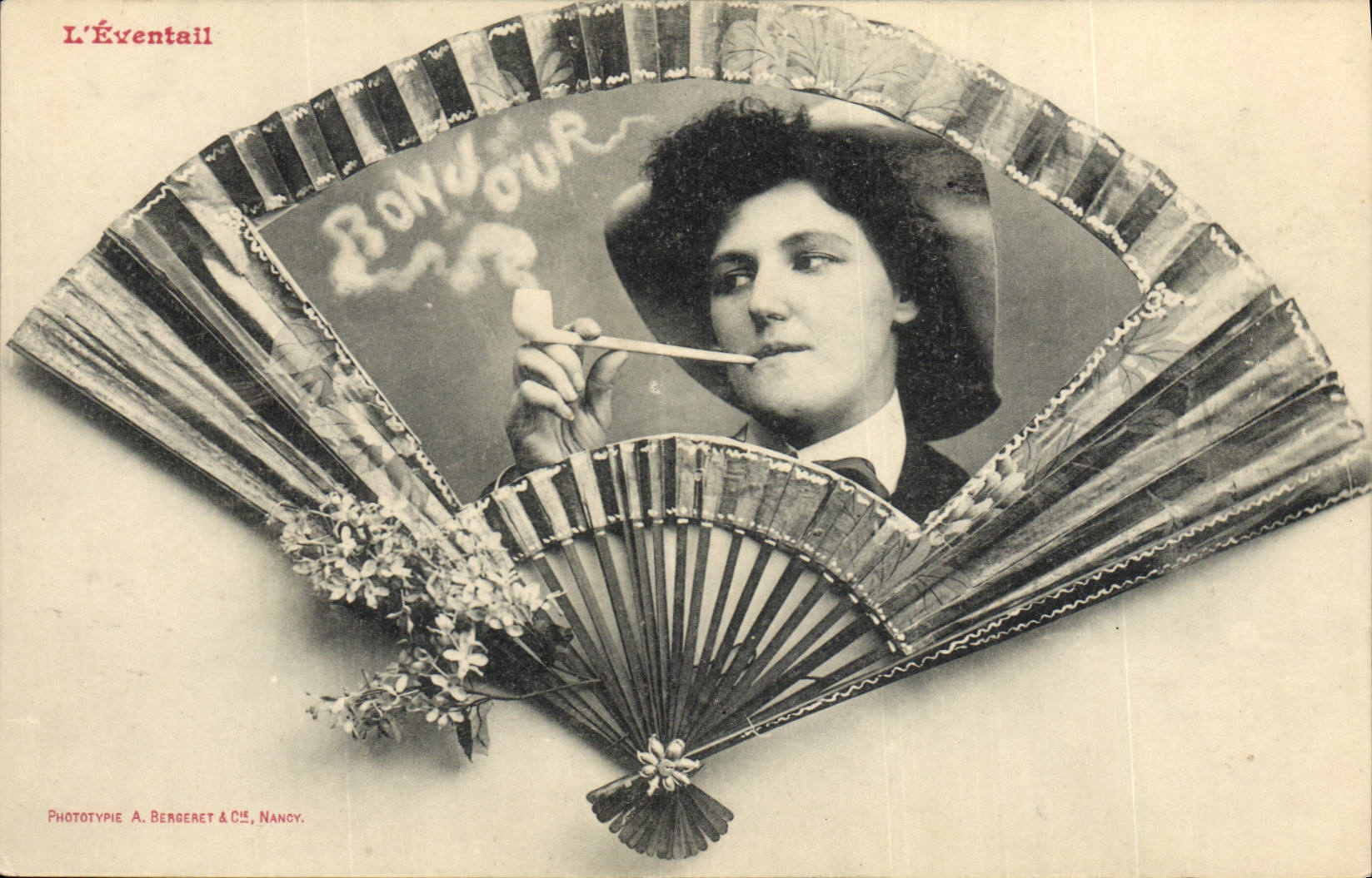 Vintage Postcard Fantasy Range Woman Pipe Tobacco