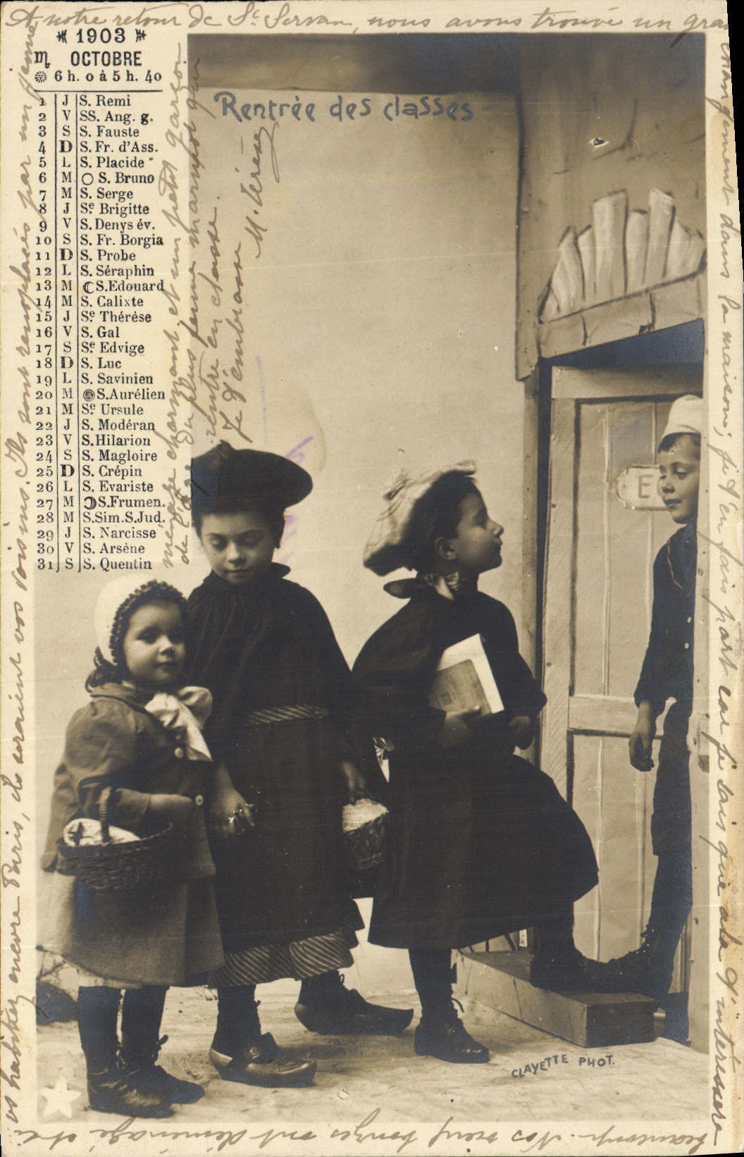 CPA Fantaisie Enfants Annee 1903 Octobre