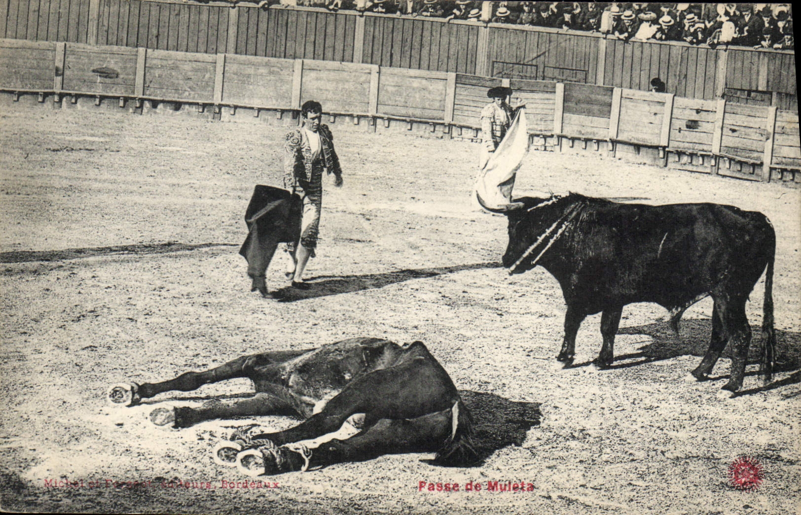 CPA Corrida Course de taureaux Passe de muleta