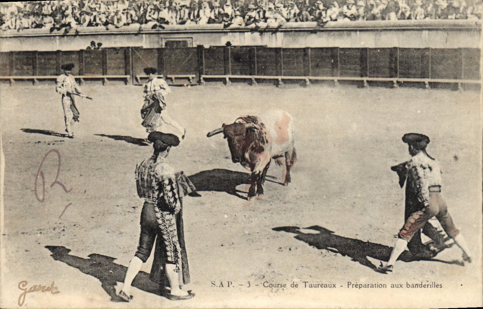 CPA Corrida Course de taureaux Preparation aux banderilles