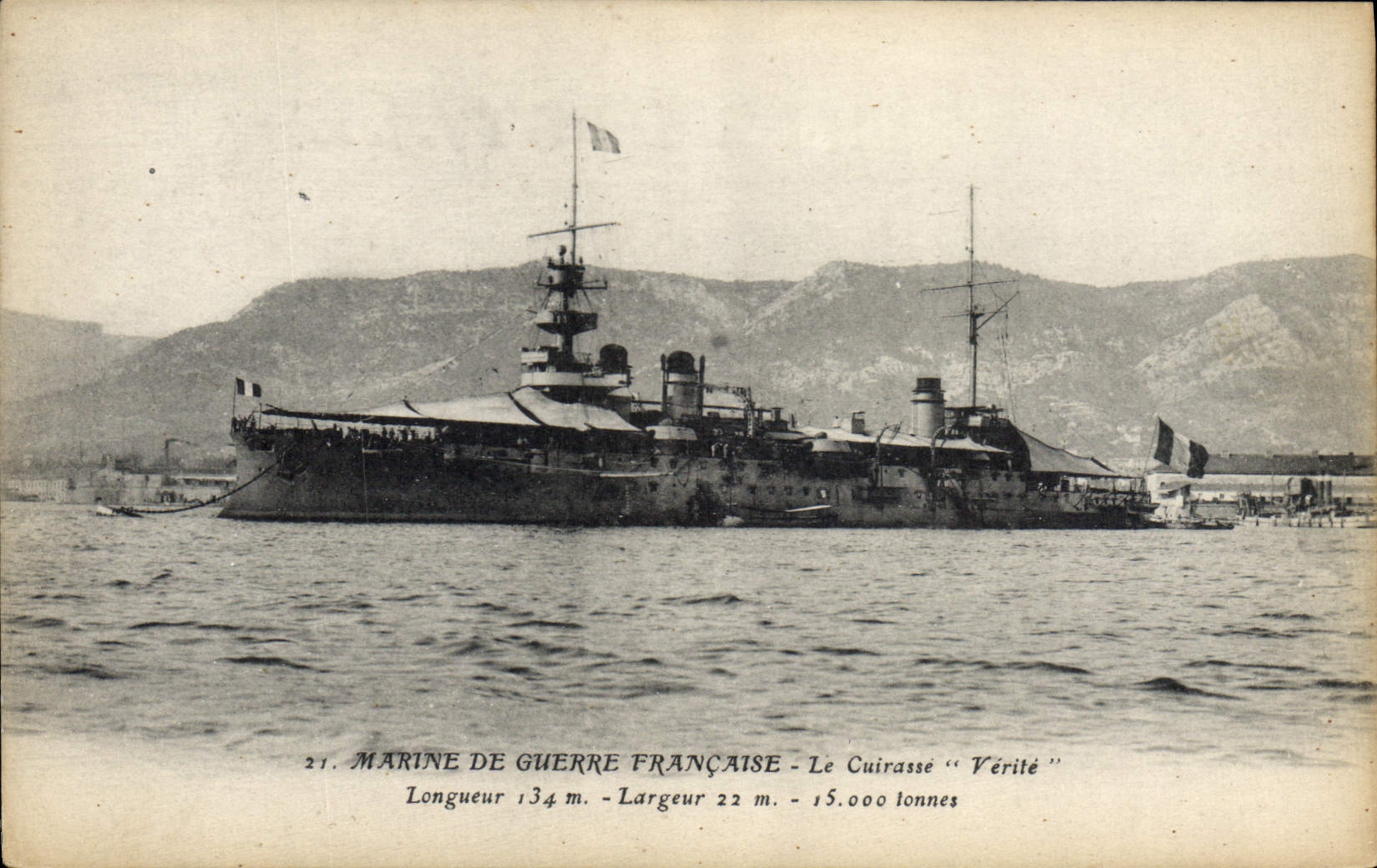 CPA Bateau de Guerre Le Cuirasse Verite 