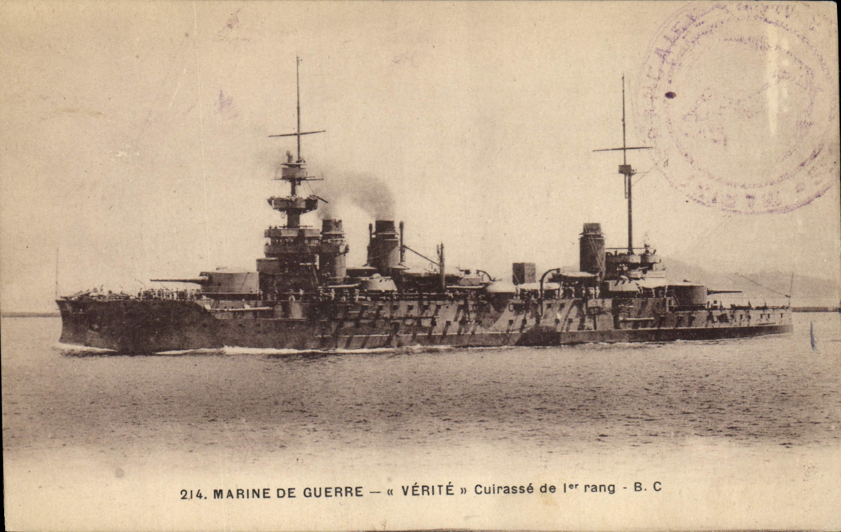 CPA Bateau de Guerre Verite Cuirasse de 1er rang