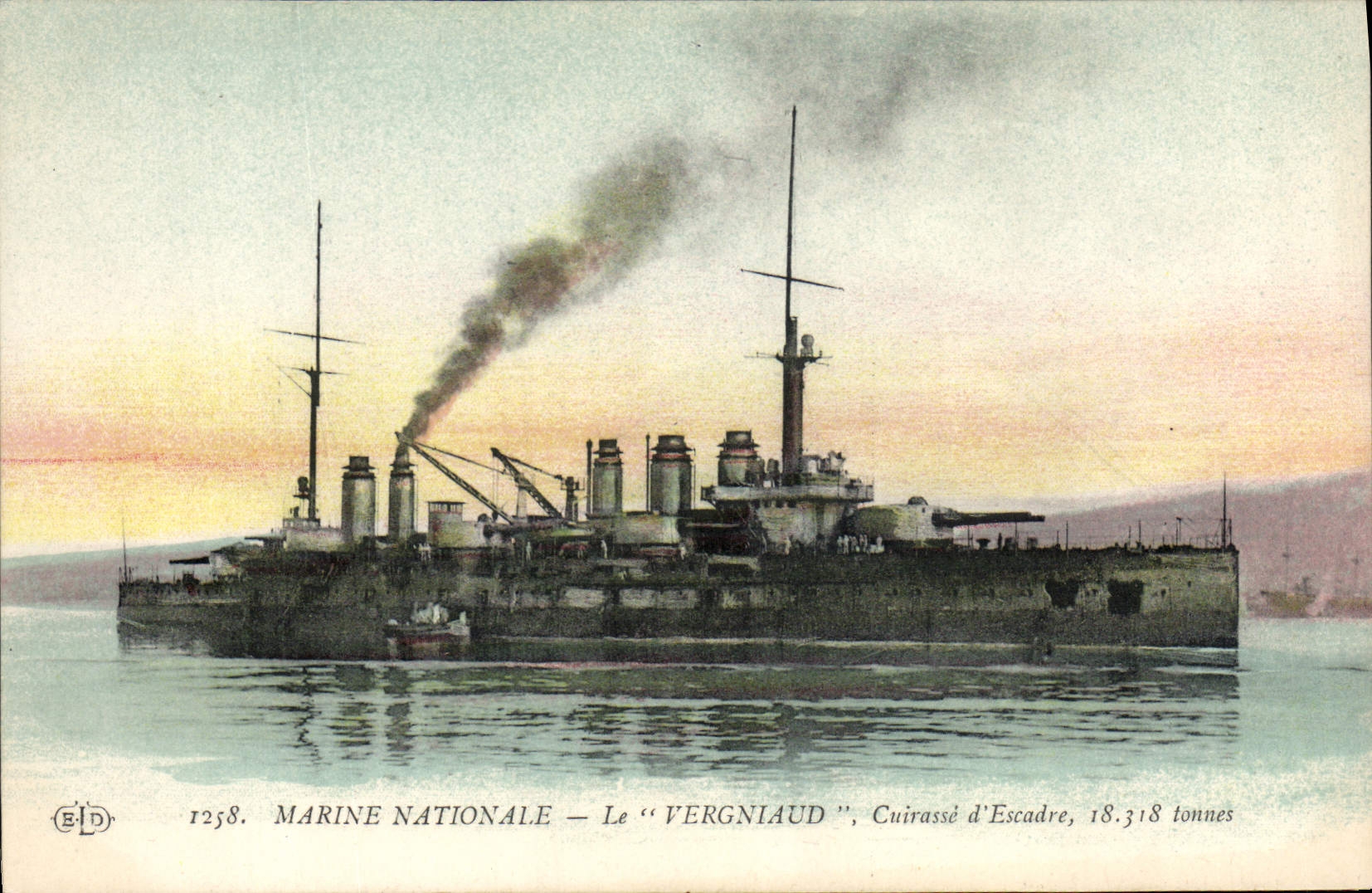 CPA Bateau de Guerre Vergniaud Cuirasse d'escadre