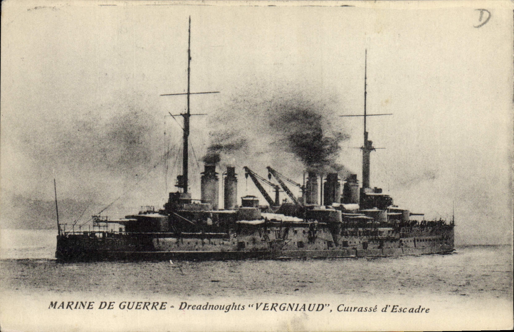 CPA Bateau de Guerre Dreadnoughts Vergniaud Cuirasse d'escadre