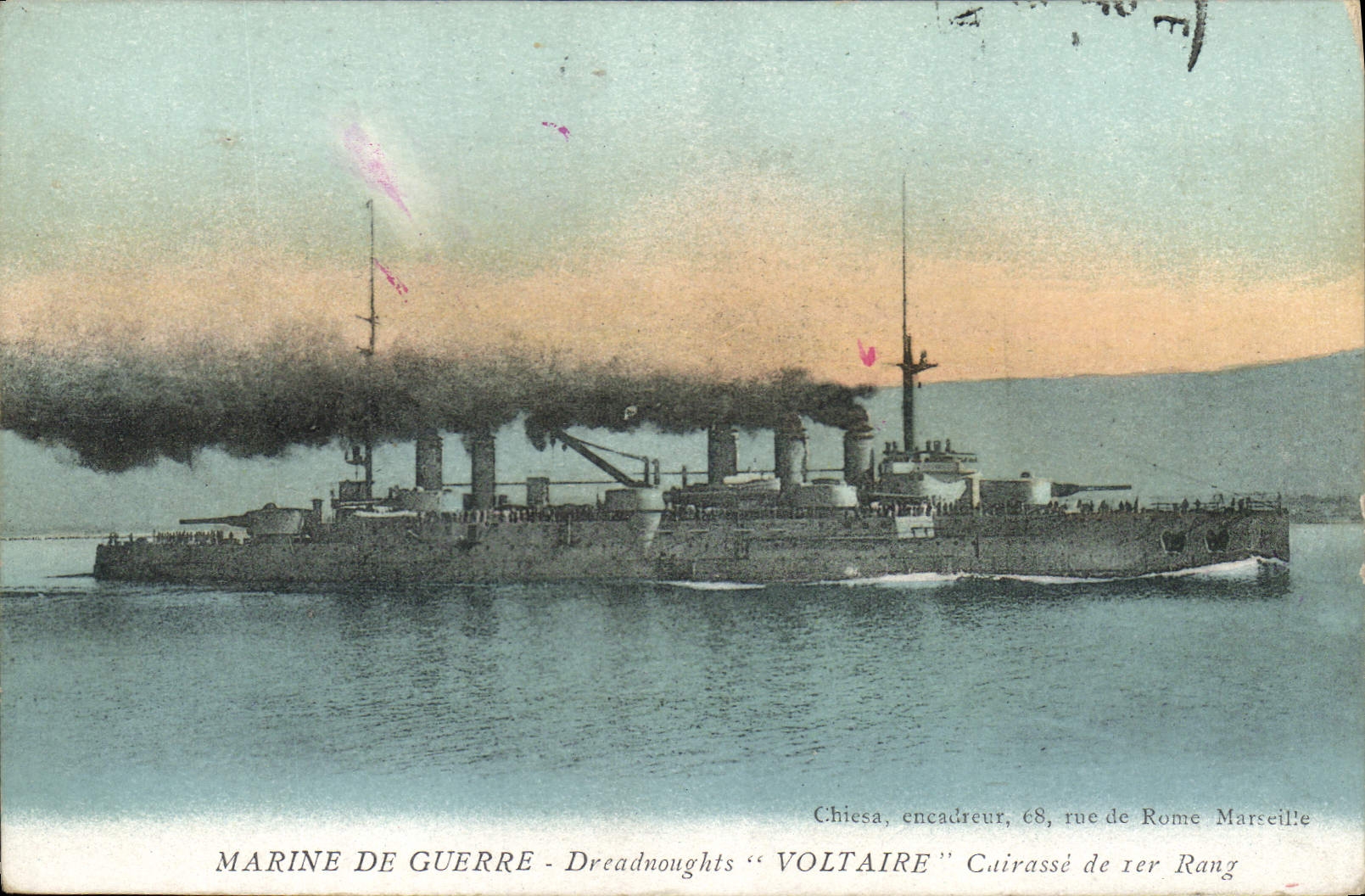 CPA Bateau de Guerre Dreadnoughts Voltaire Cuirasse de 1er rang